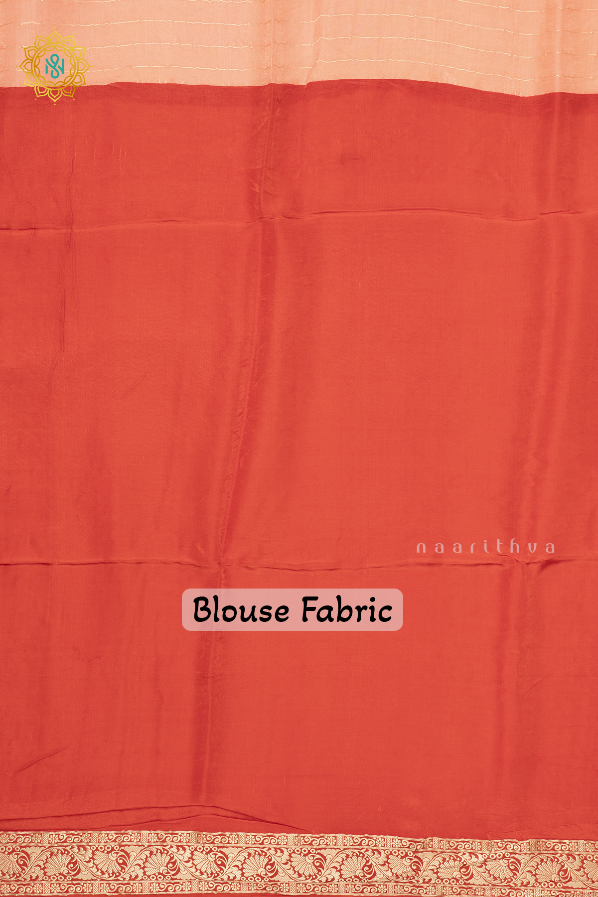 PEACH WITH ORANGE - SATIN CREPE