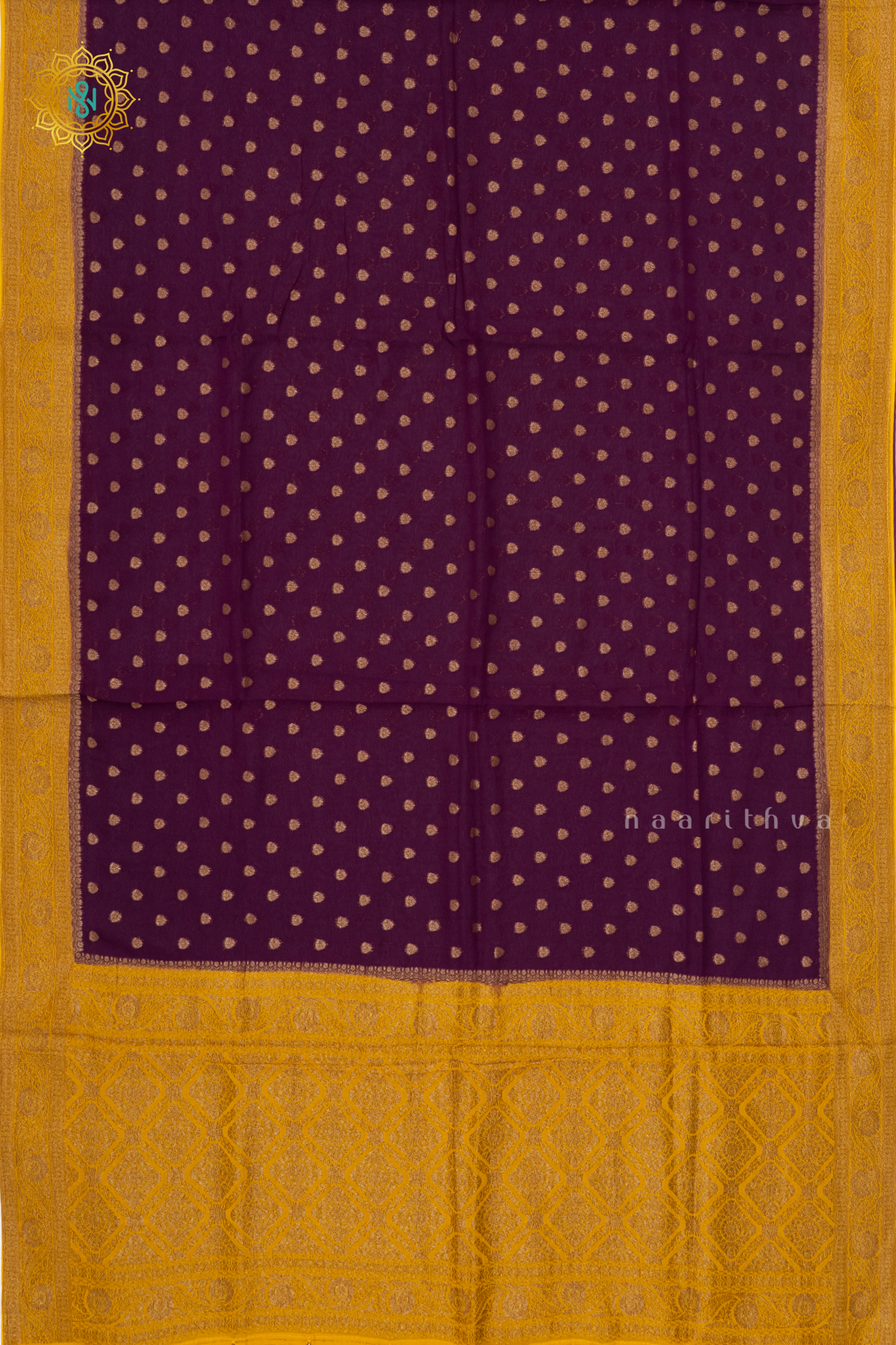 WINE WITH YELLOW - SEMI GEORGETTE