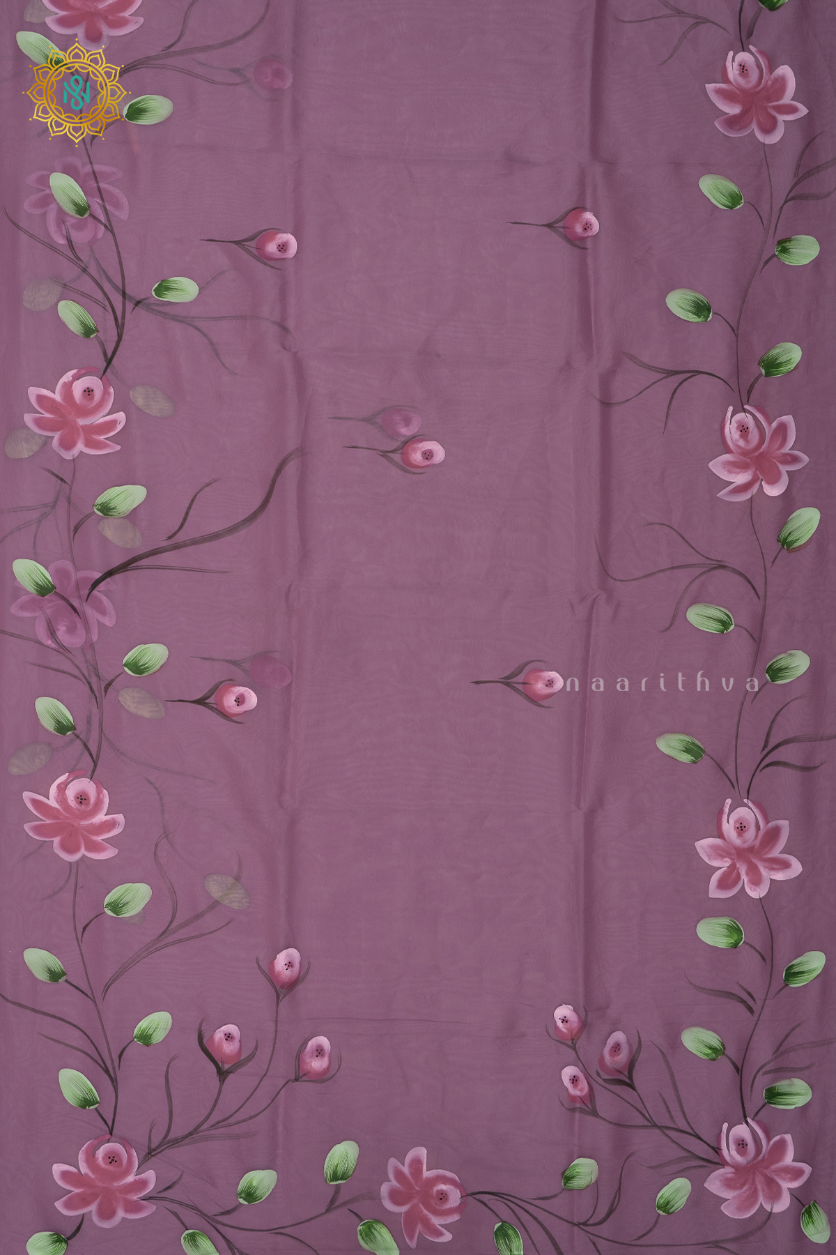 MAGENTA - ORGANZA HAND PAINTED