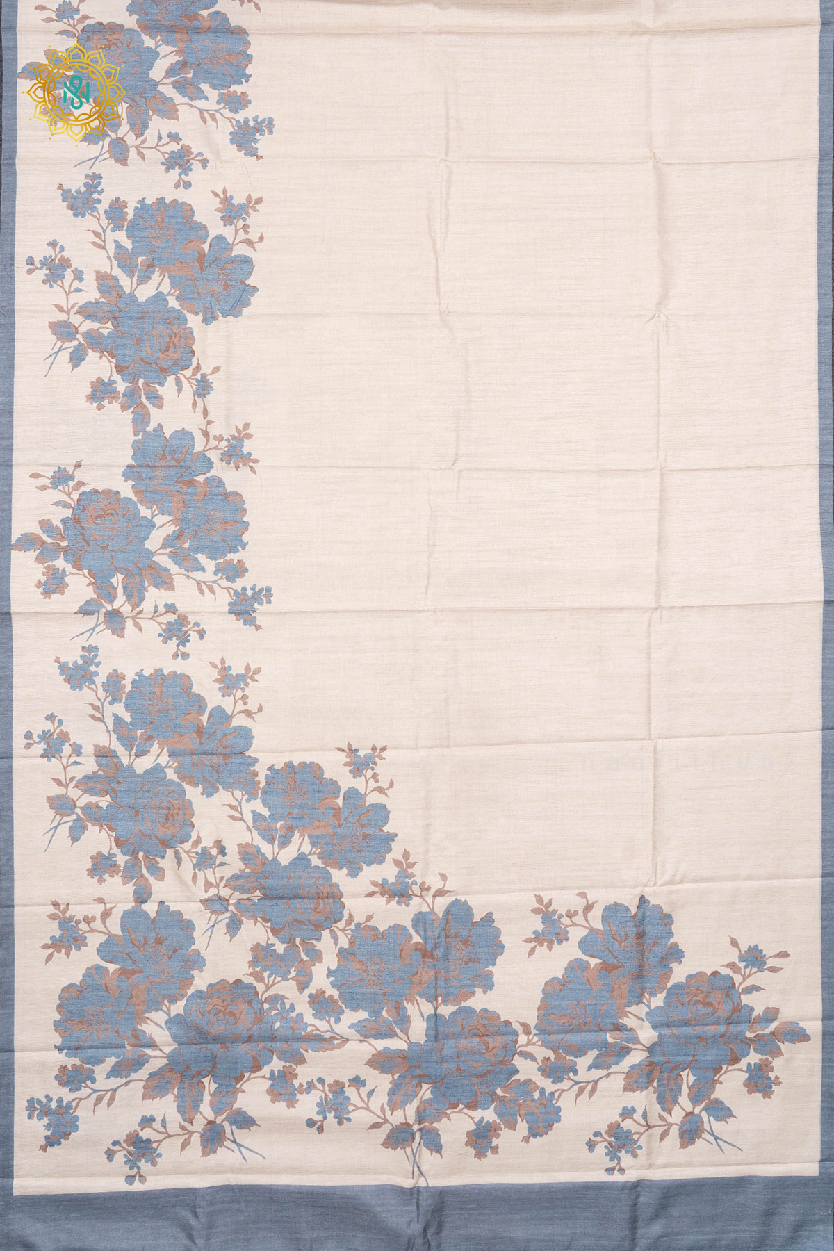 OFF WHITE WITH AQUA BLUE - KOTHA TUSSAR