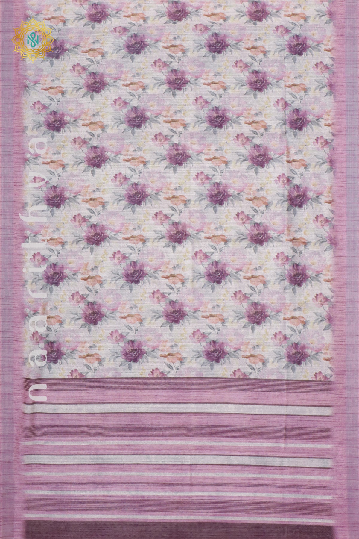 WHITE WITH PINK - JUTE COTTON