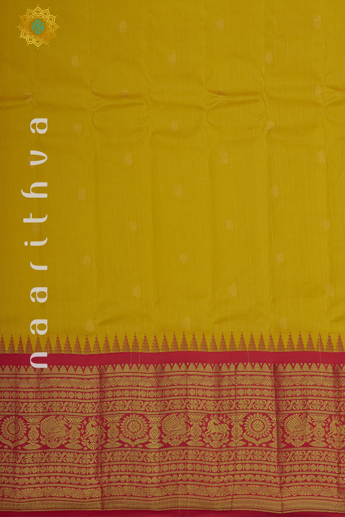 YELLOW WITH RED - PURE GADWAL SILK