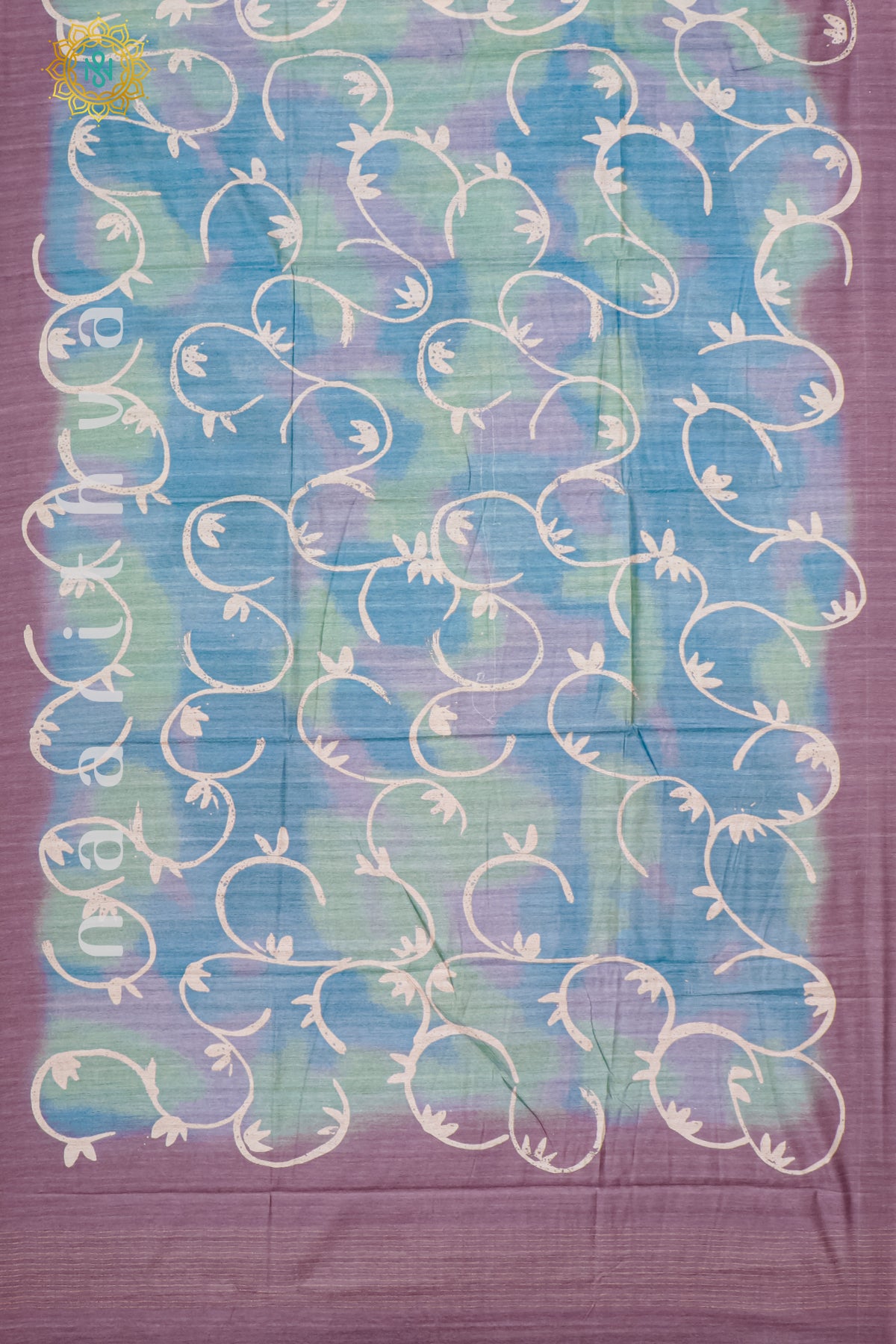 AQUA BLUE WITH PINK - KOTHA TUSSAR