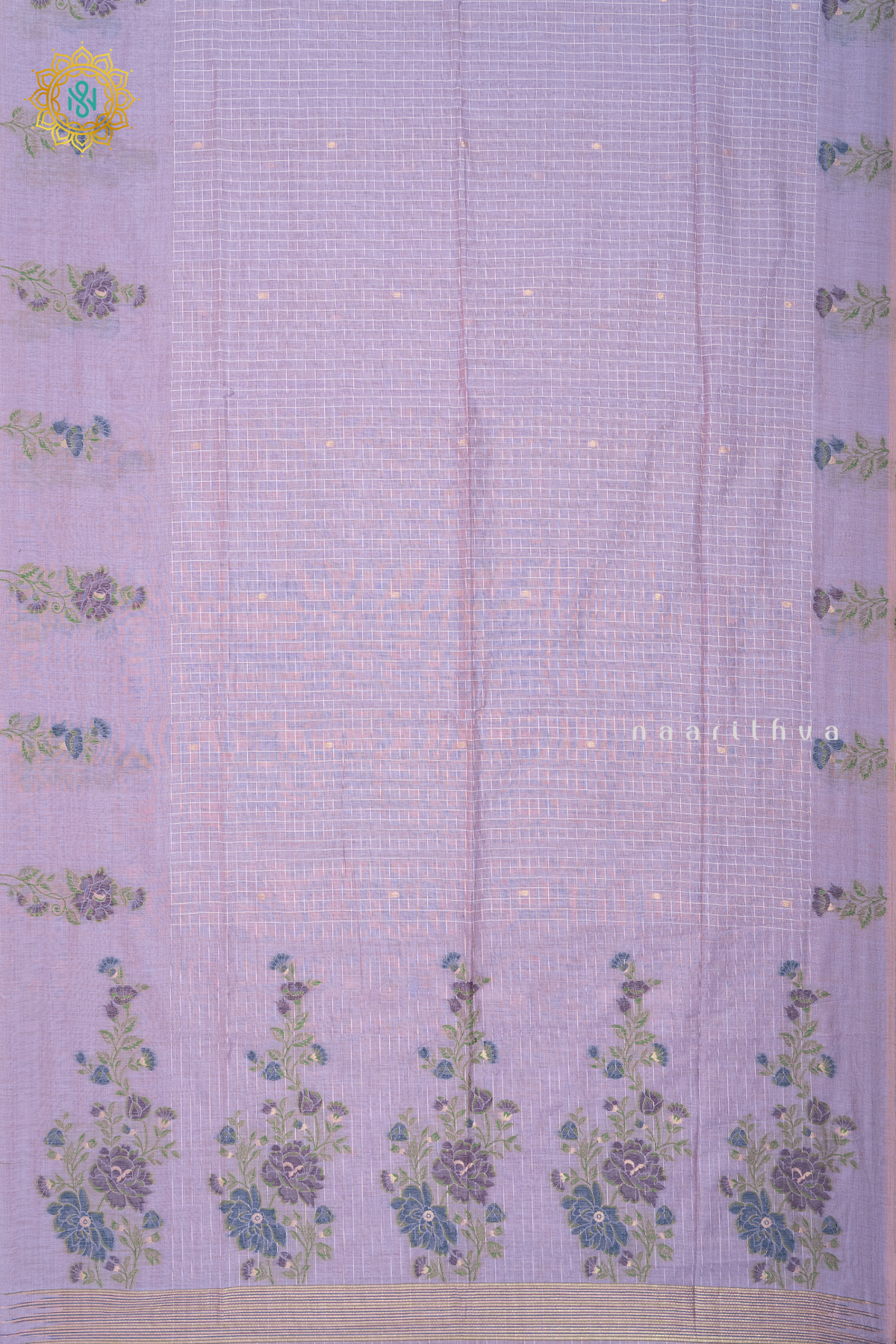 LAVENDER WITH DUAL SHADE OF PURPLE - MOONGA COTTON
