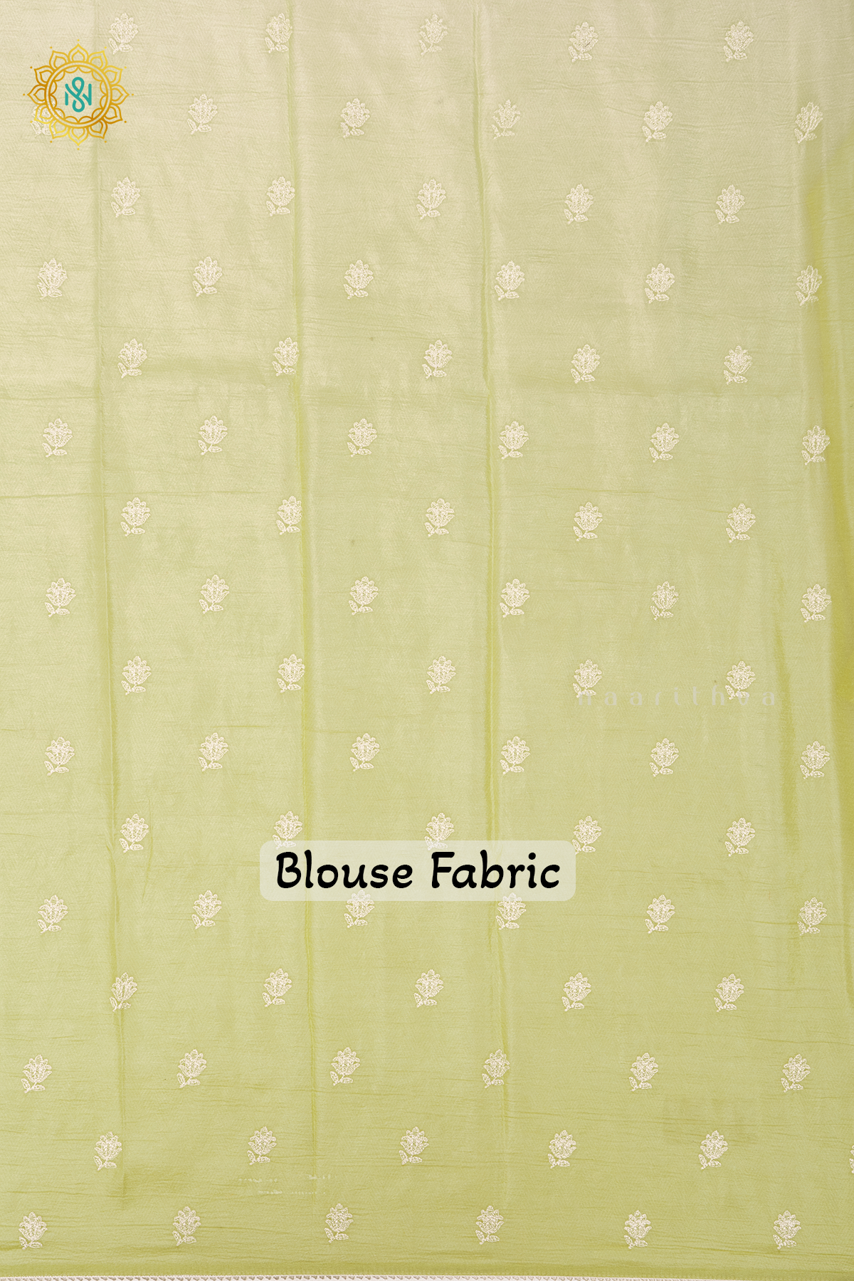 LEMON GREEN - CRUSH TISSUE WITH EMBROIDERY