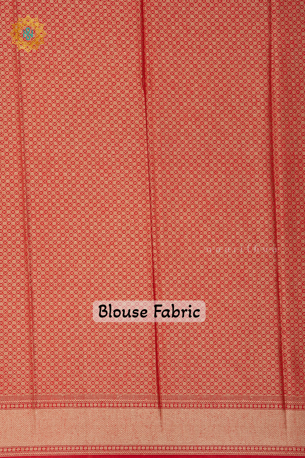 BOTTLE GREEN WITH RED - JUTE COTTON