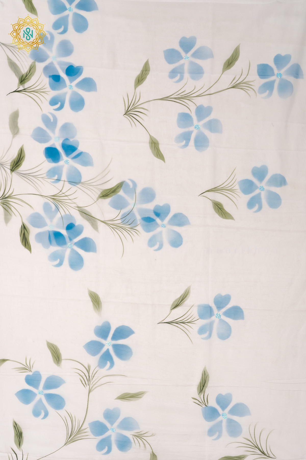 WHITE - ORGANZA HAND PAINTED