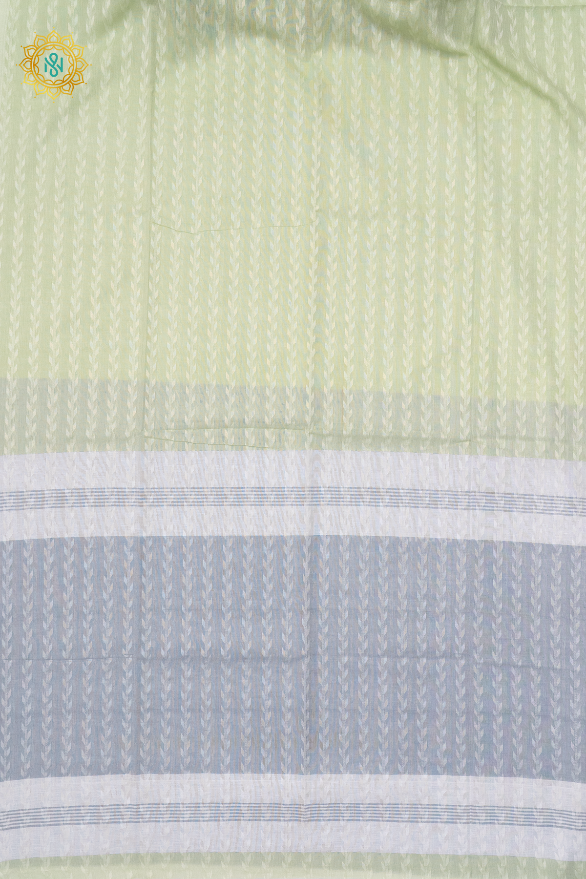 PISTA GREEN WITH GREY - MUL COTTON
