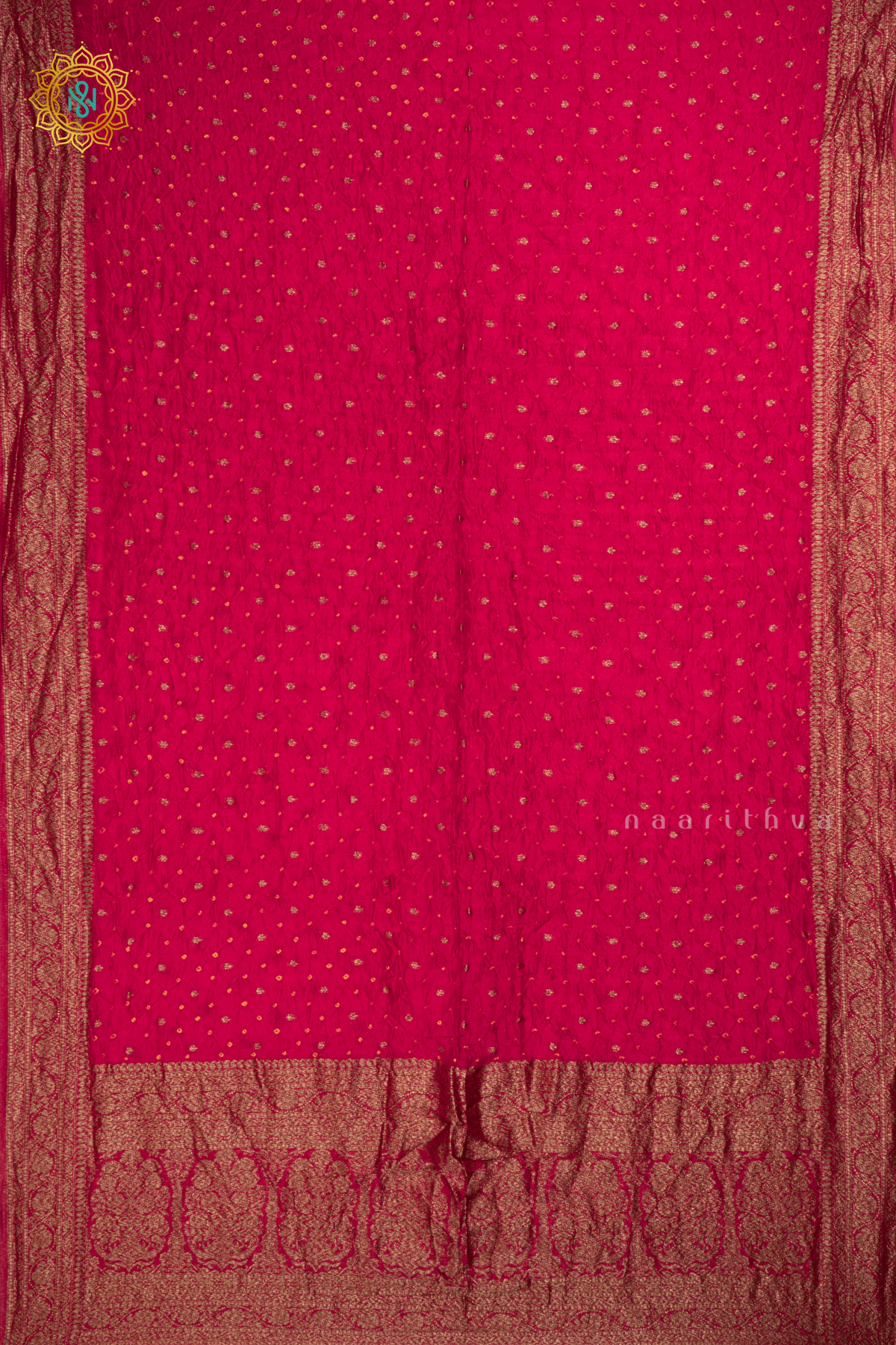 RANI PINK - SEMI TUSSAR WITH BANDHANI TIE & DYE SAREE