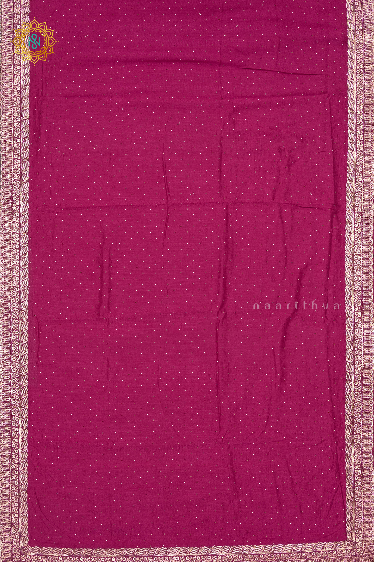 PINK WITH BOTTLE GREEN - PARTY WEAR TUSSAR GEORGETTE