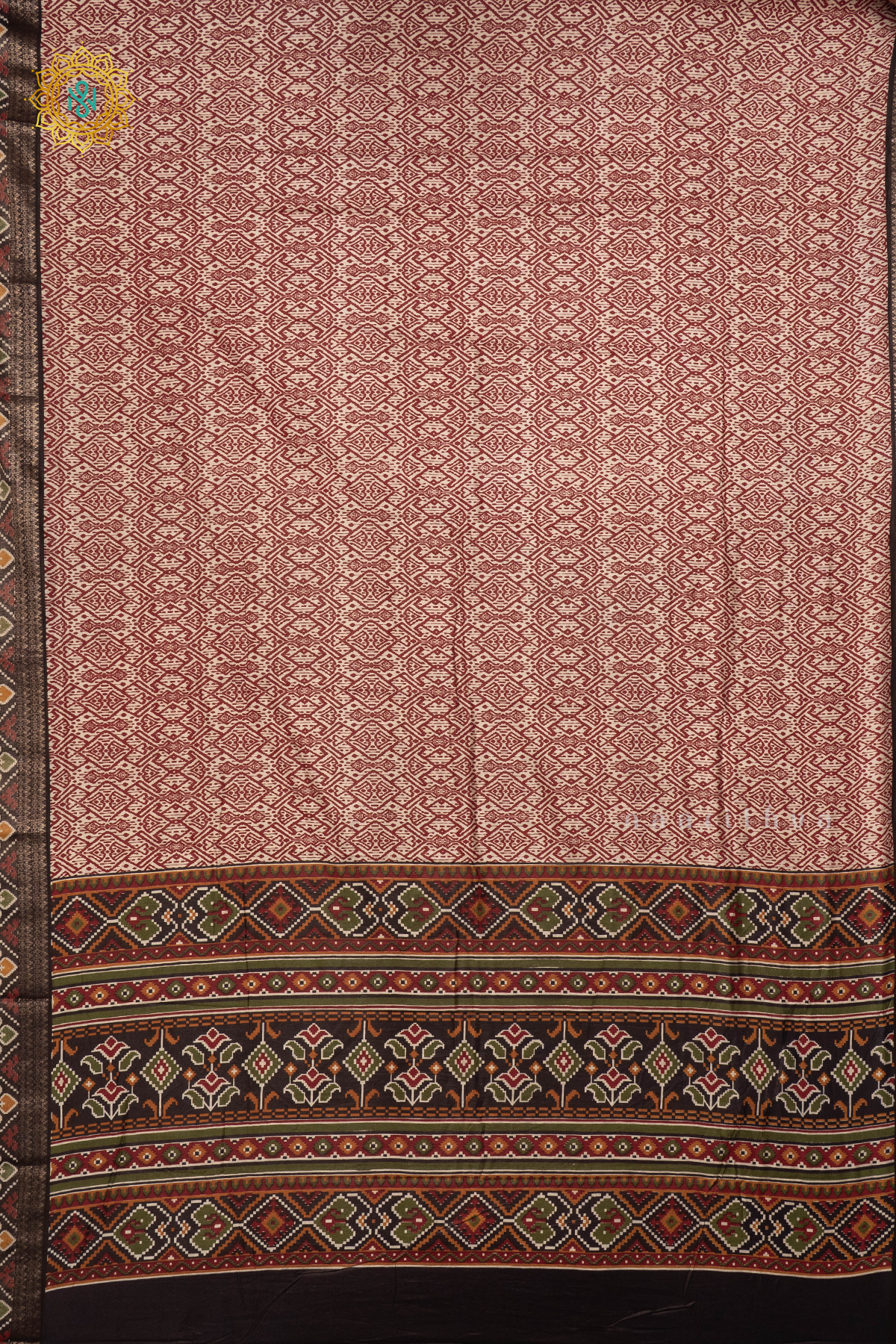 WHITE WITH BLACK - VISCOSE COTTON