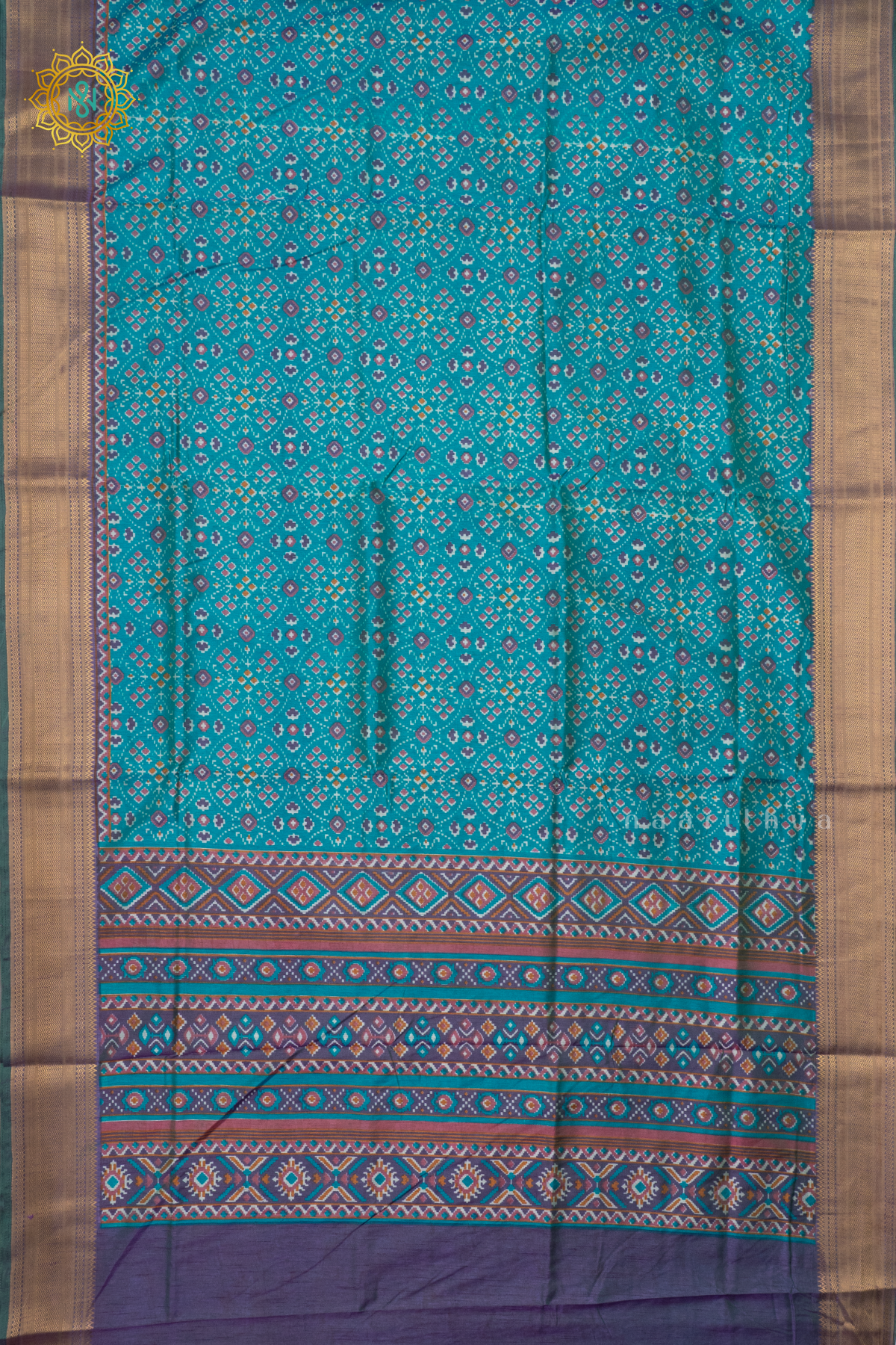 SKY BLUE WITH PURPLE - SEMI PATOLA SILK