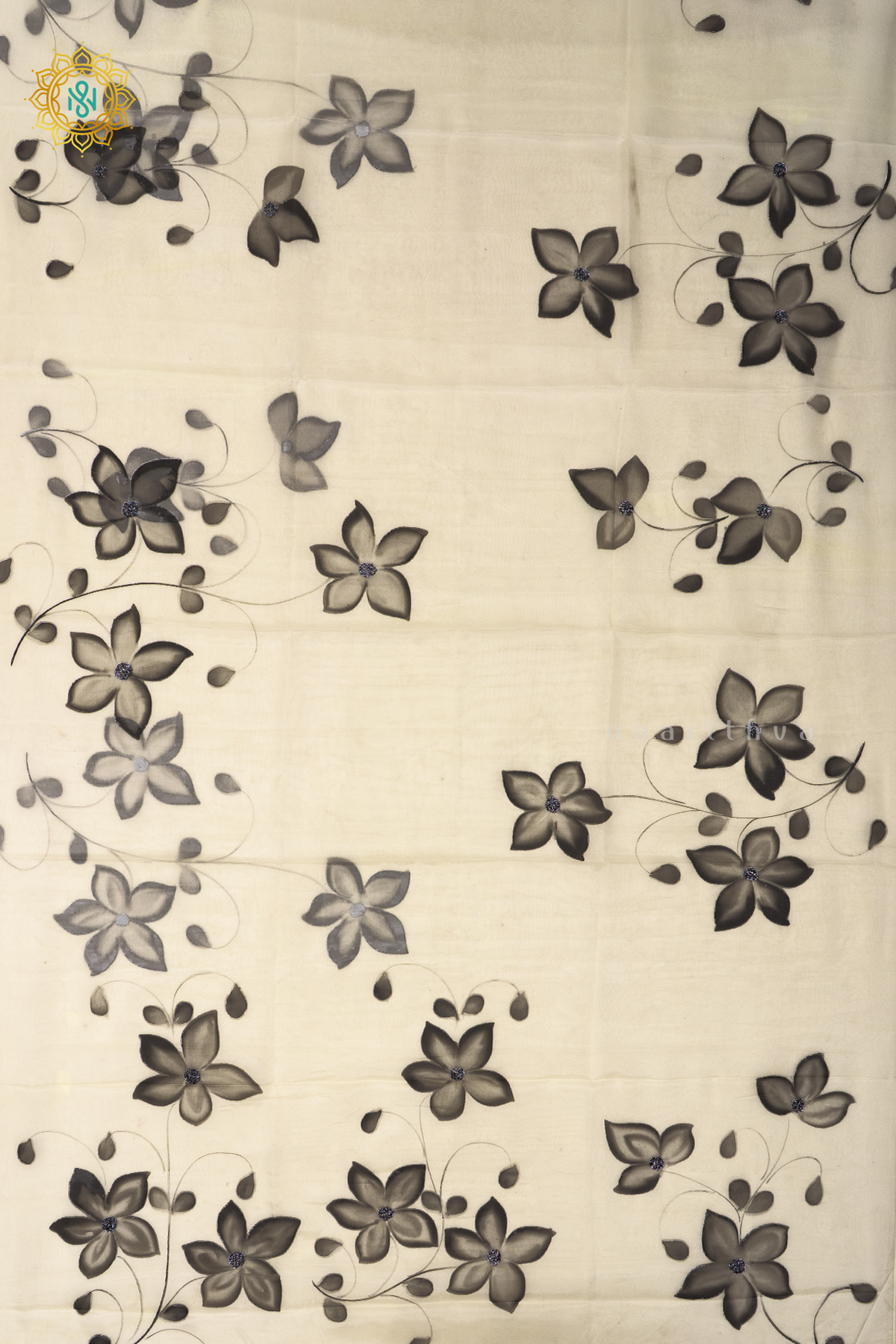 WHITE - ORGANZA HAND PAINTED