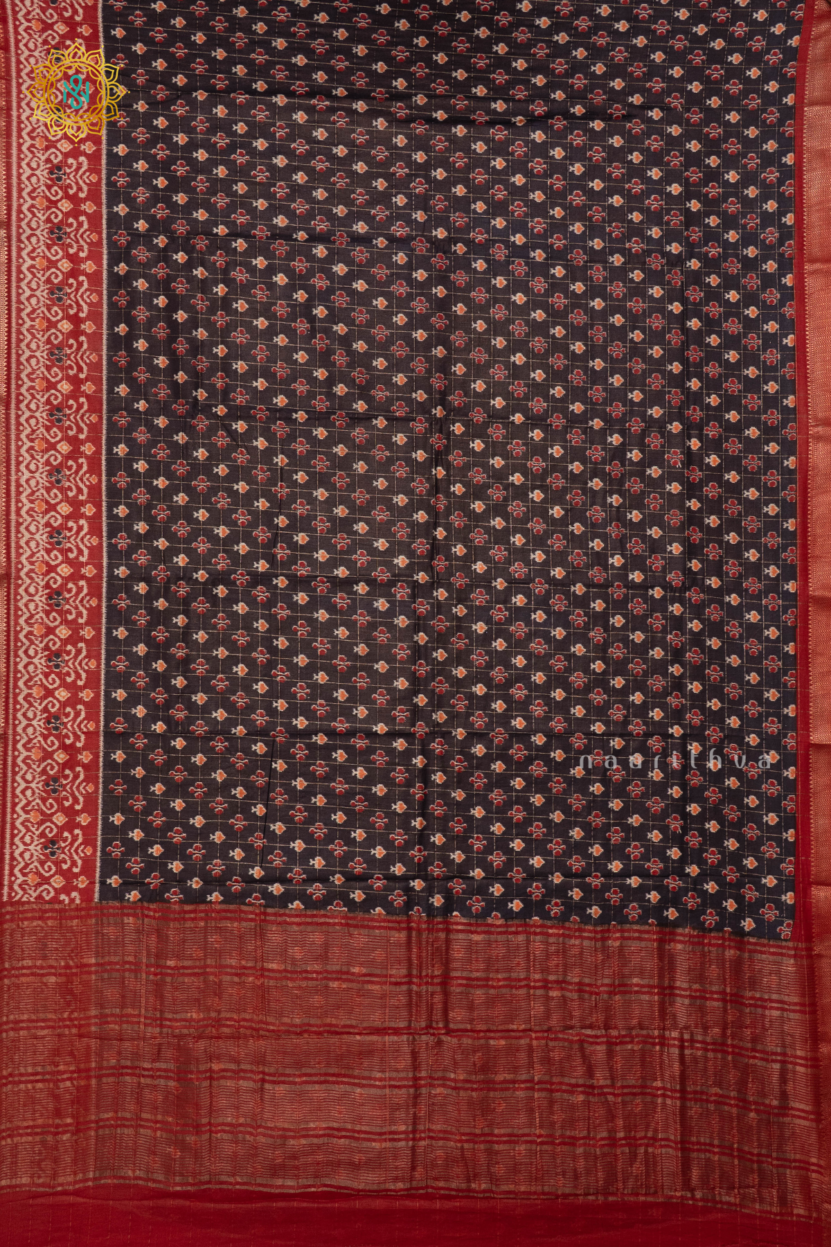 BLACK WITH RED - VISCOSE COTTON