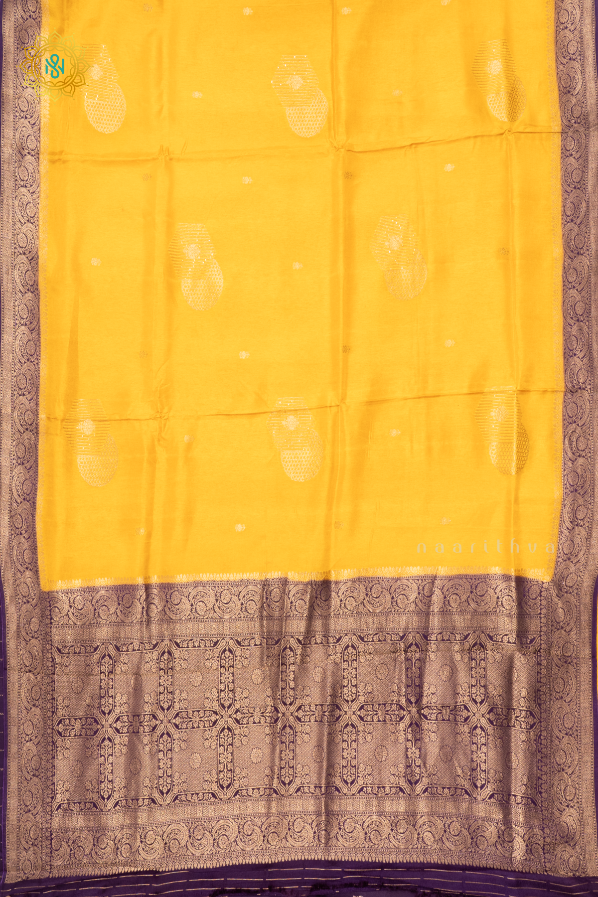 YELLOW WITH PURPLE - DOLA SILK