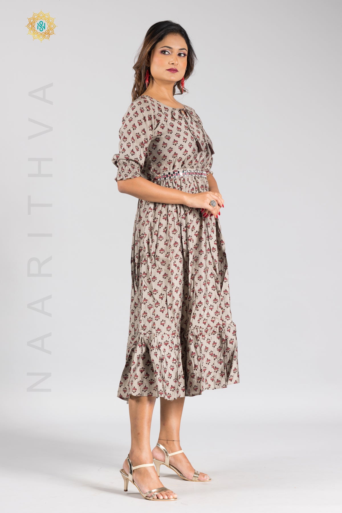 UMBRELLA PATTERN FOIL PRINTED DOUBLE LAYERED KURTI