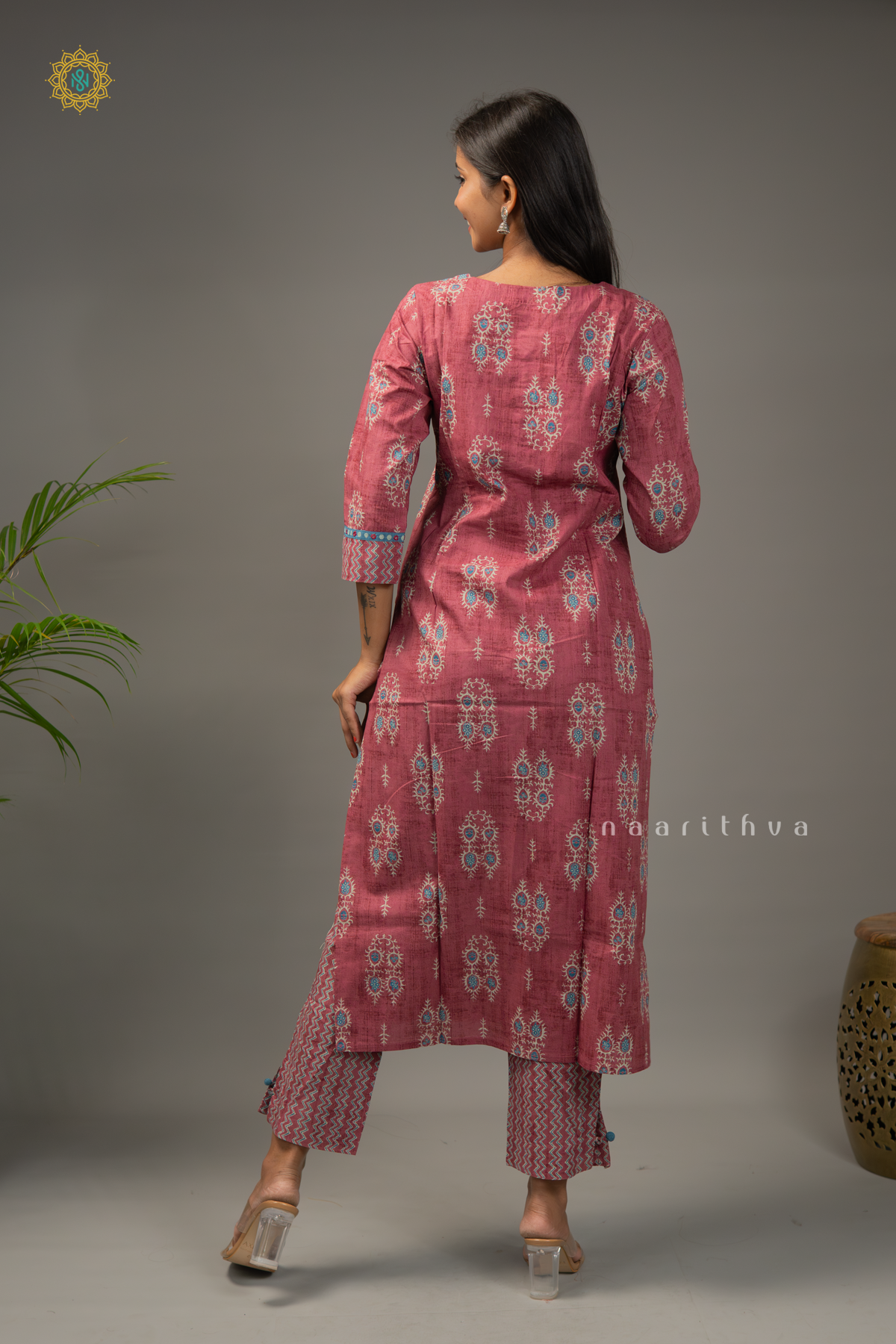 ROUGE PINK - 2PC SALWAR SUIT WITH PRINTED TOP & BOTTOM