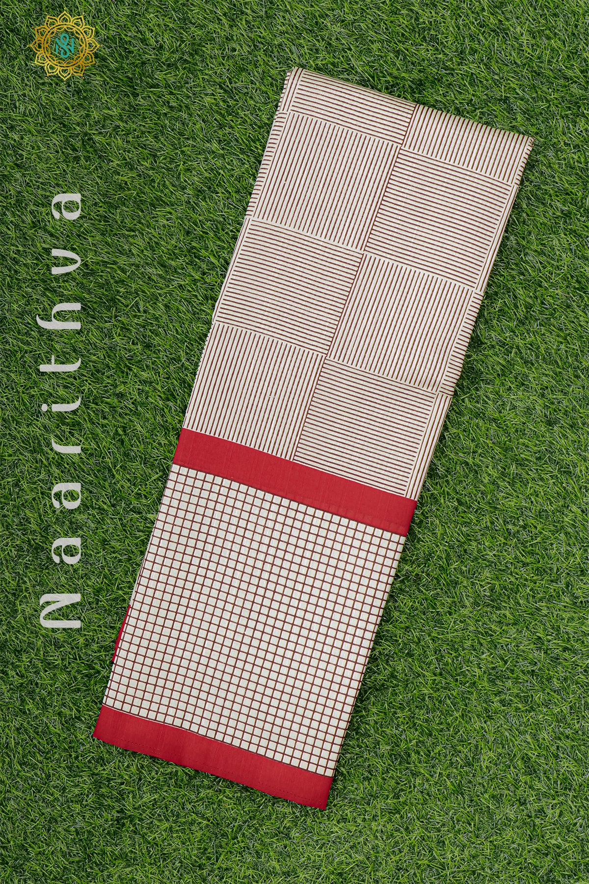 OFF WHITE WITH RED - KOTHA TUSSAR