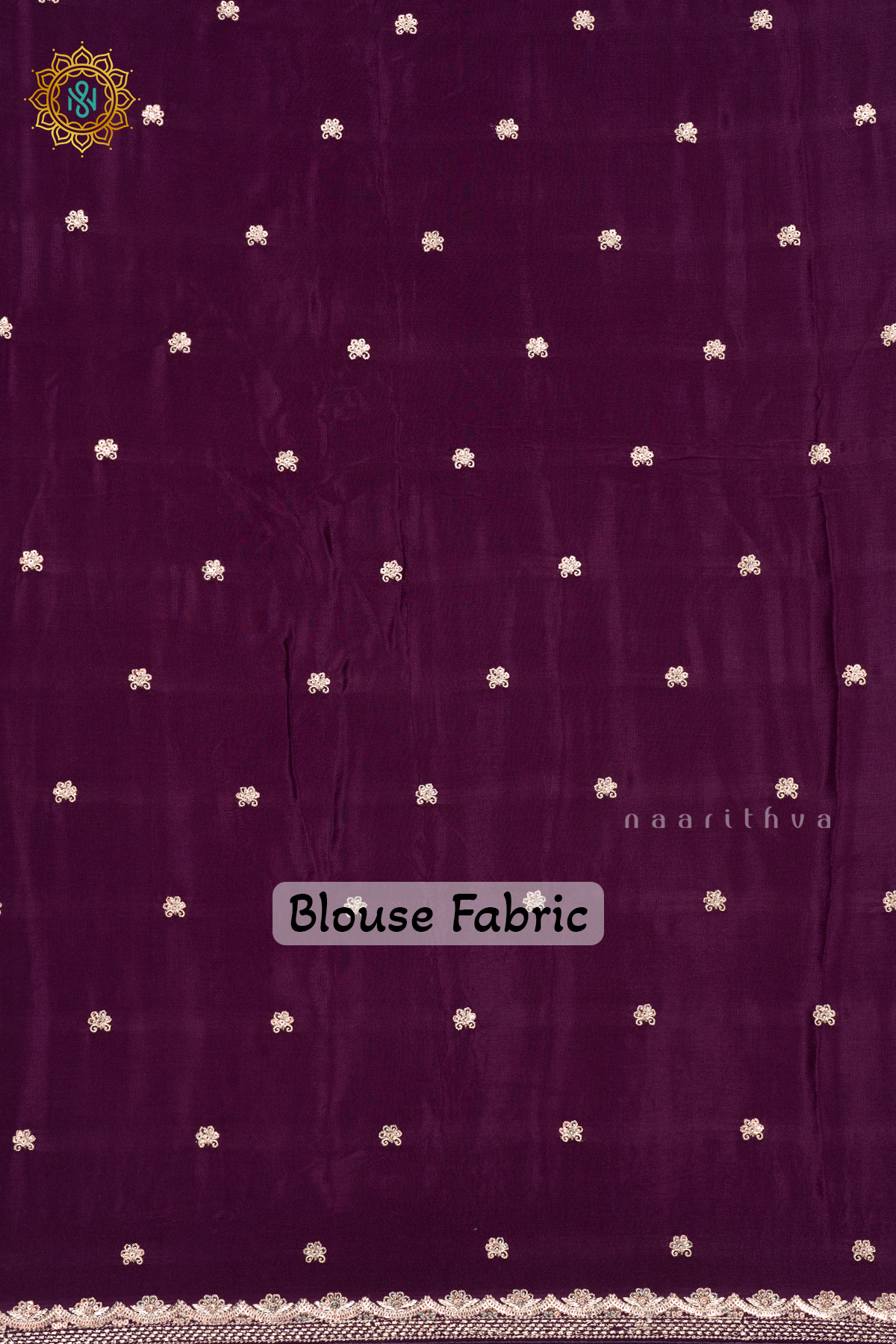 WINE - CREPE PARTY WEAR SAREE WITH READYMADE BLOUSE