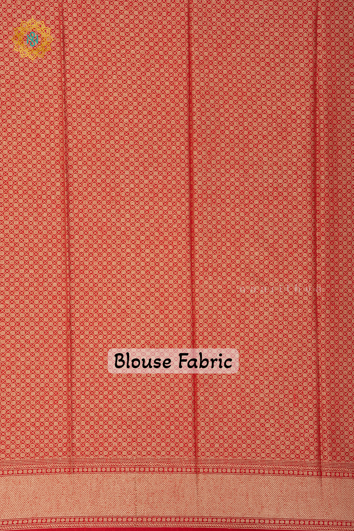 CYAN BLUE WITH RED - JUTE COTTON