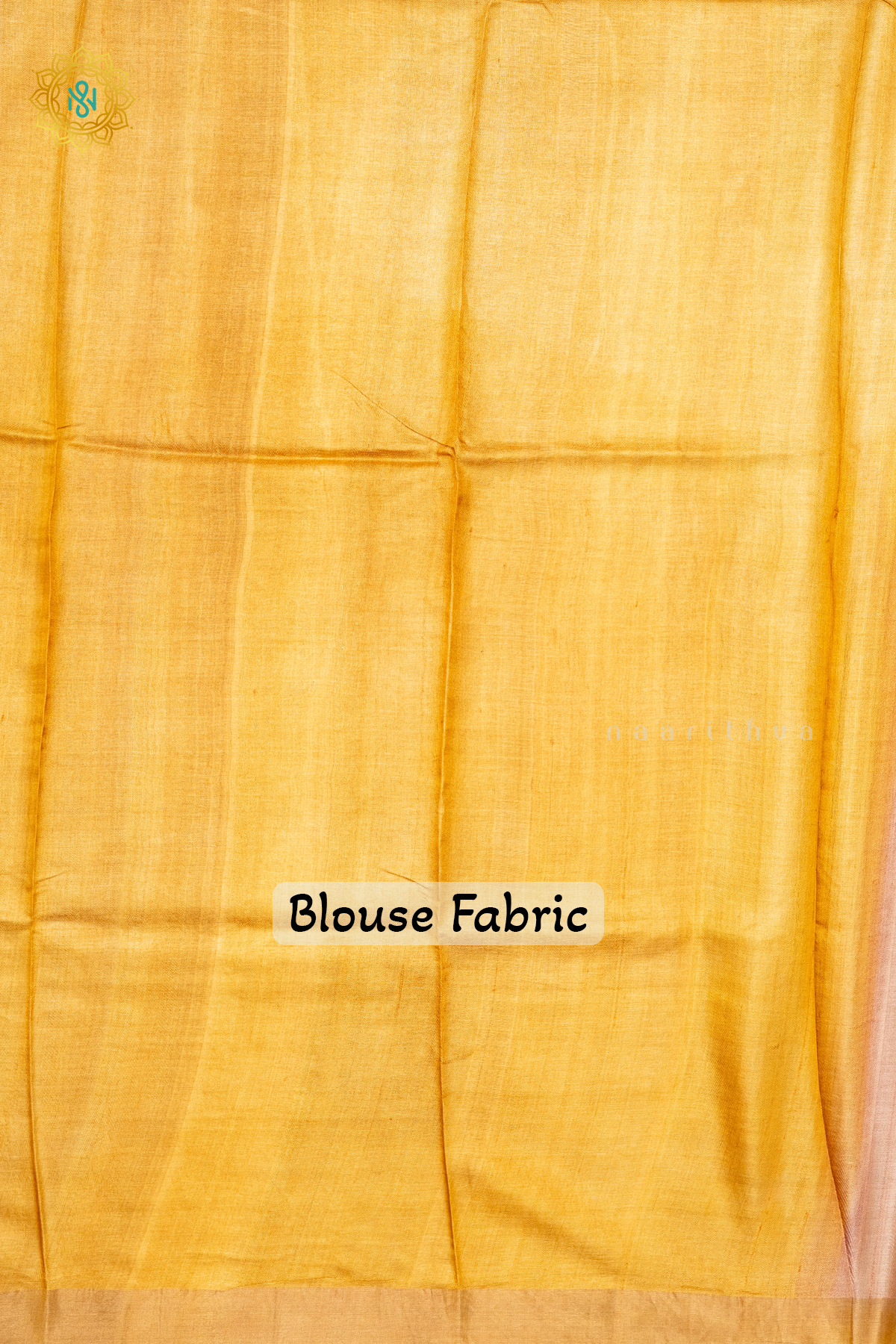 PEACH WITH MUSTARD - PURE TUSSAR SILK WITH HAND PAINTED