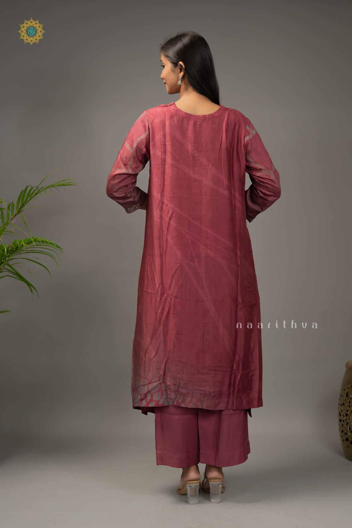 MAROON - MUSLIN 2PC SALWAR SUIT WITH FLORAL PRINTED TOP & BOTTOM