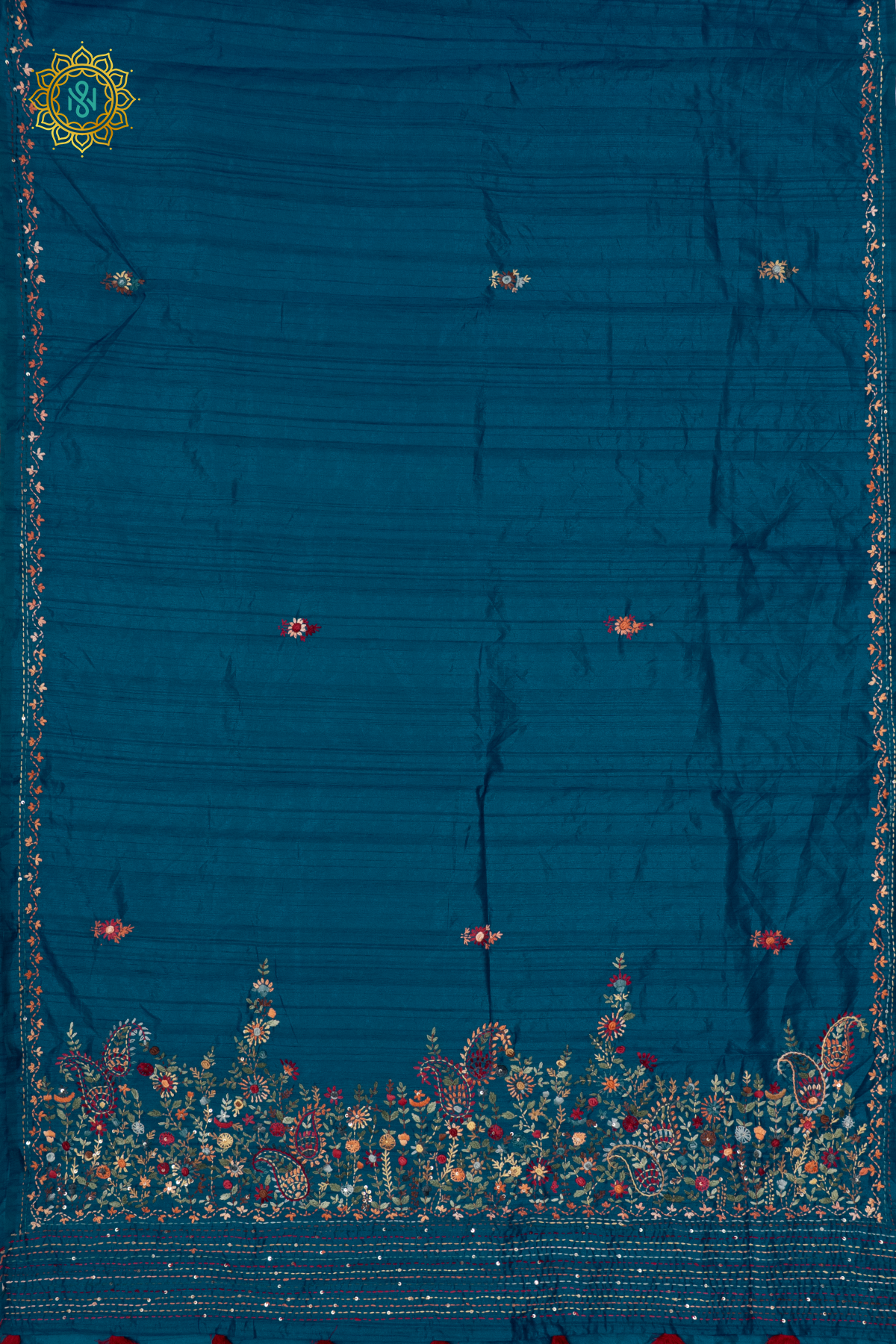 TEAL BLUE - SEMI TUSSAR SILK