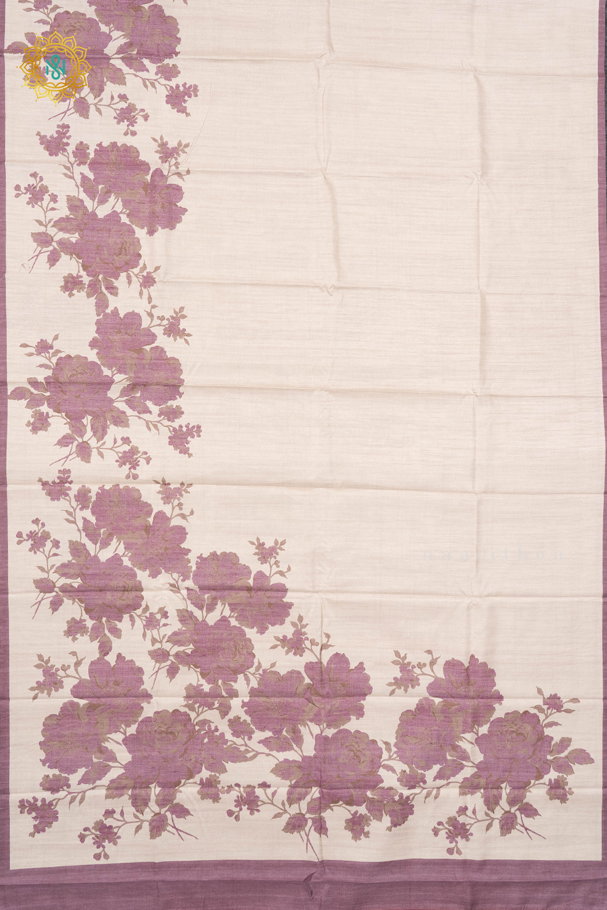 OFF WHITE WITH MAUVE - KOTHA TUSSAR