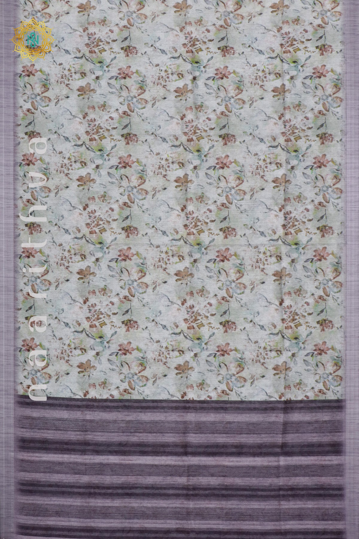 LIGHT GREEN WITH WINE - JUTE COTTON