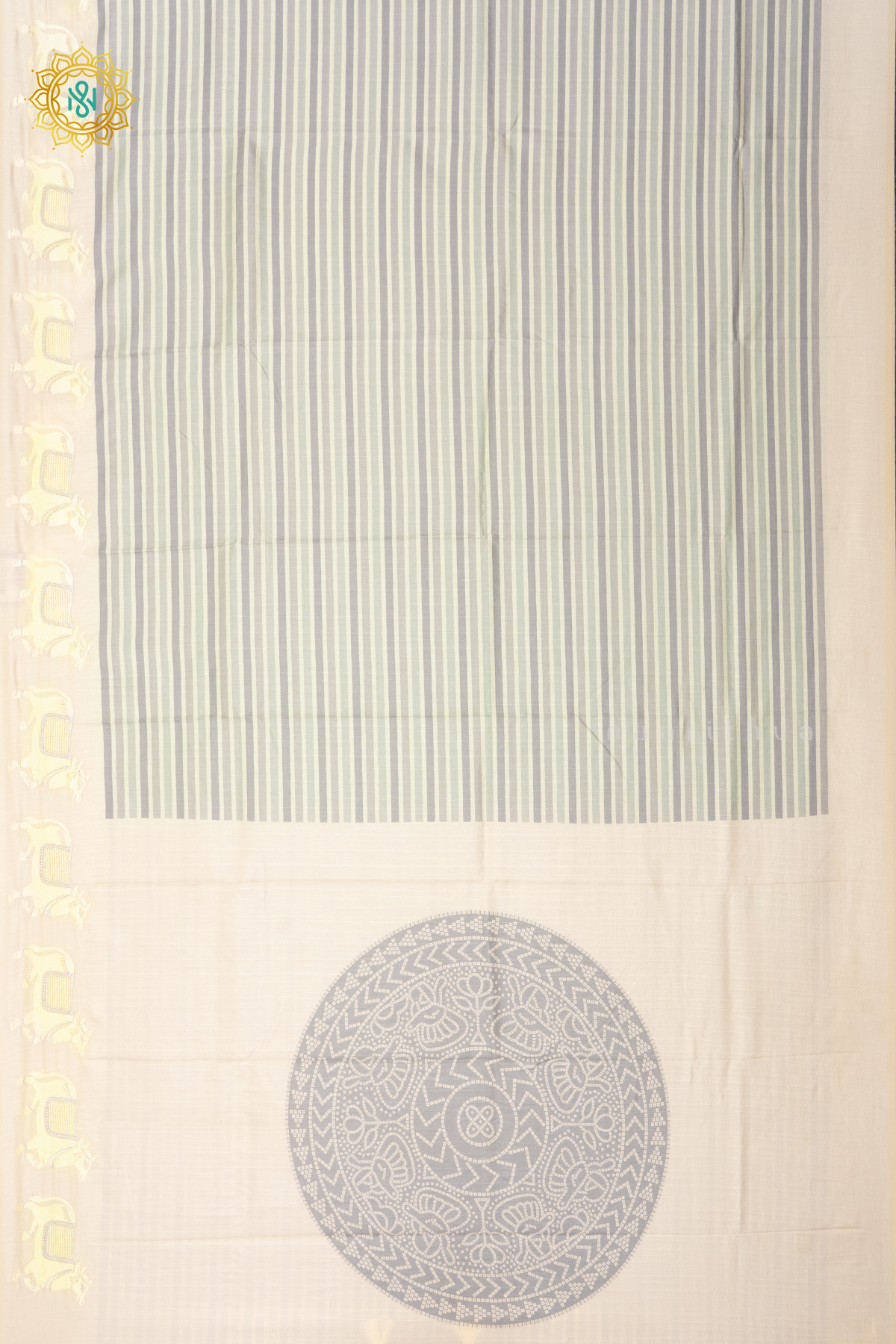LIGHT GREEN WITH WHITE - MOONGA TUSSAR