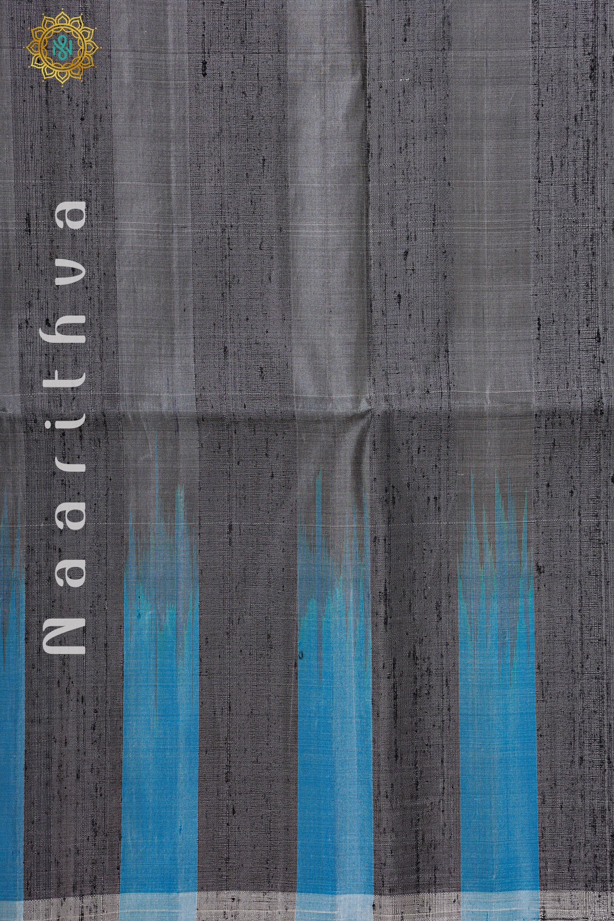 GREY WITH BLUE - PURE KANJIVARAM SOFT SILK