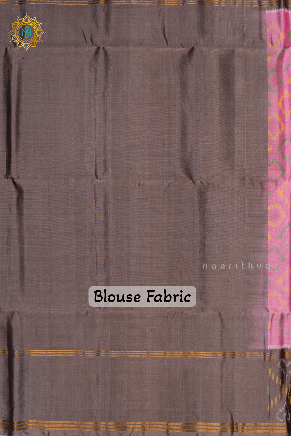 LIGHT PINK WITH GREYISH BROWN - PURE KANJIVARAM IKAT SOFT SILK