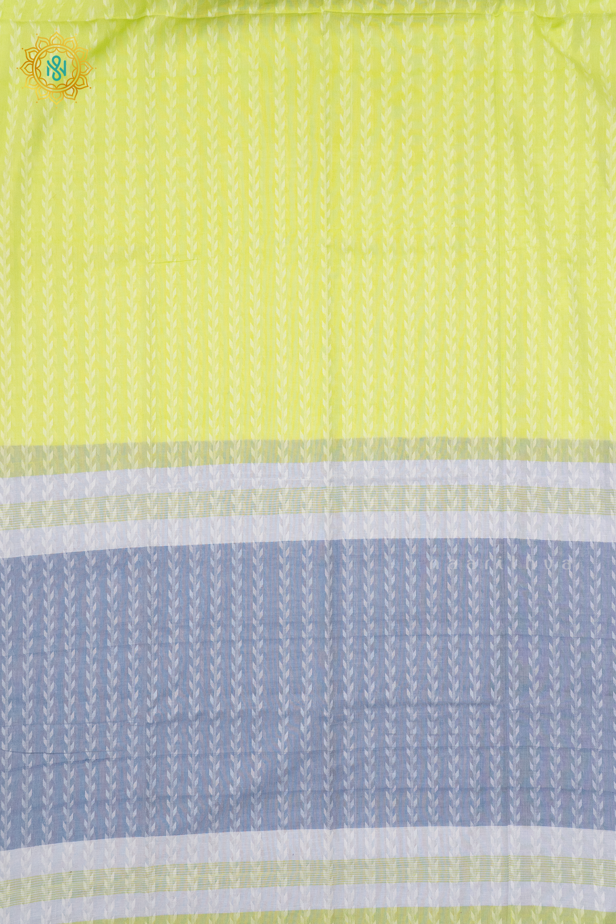PARROT GREEN WITH GREYISH BLUE - MUL COTTON