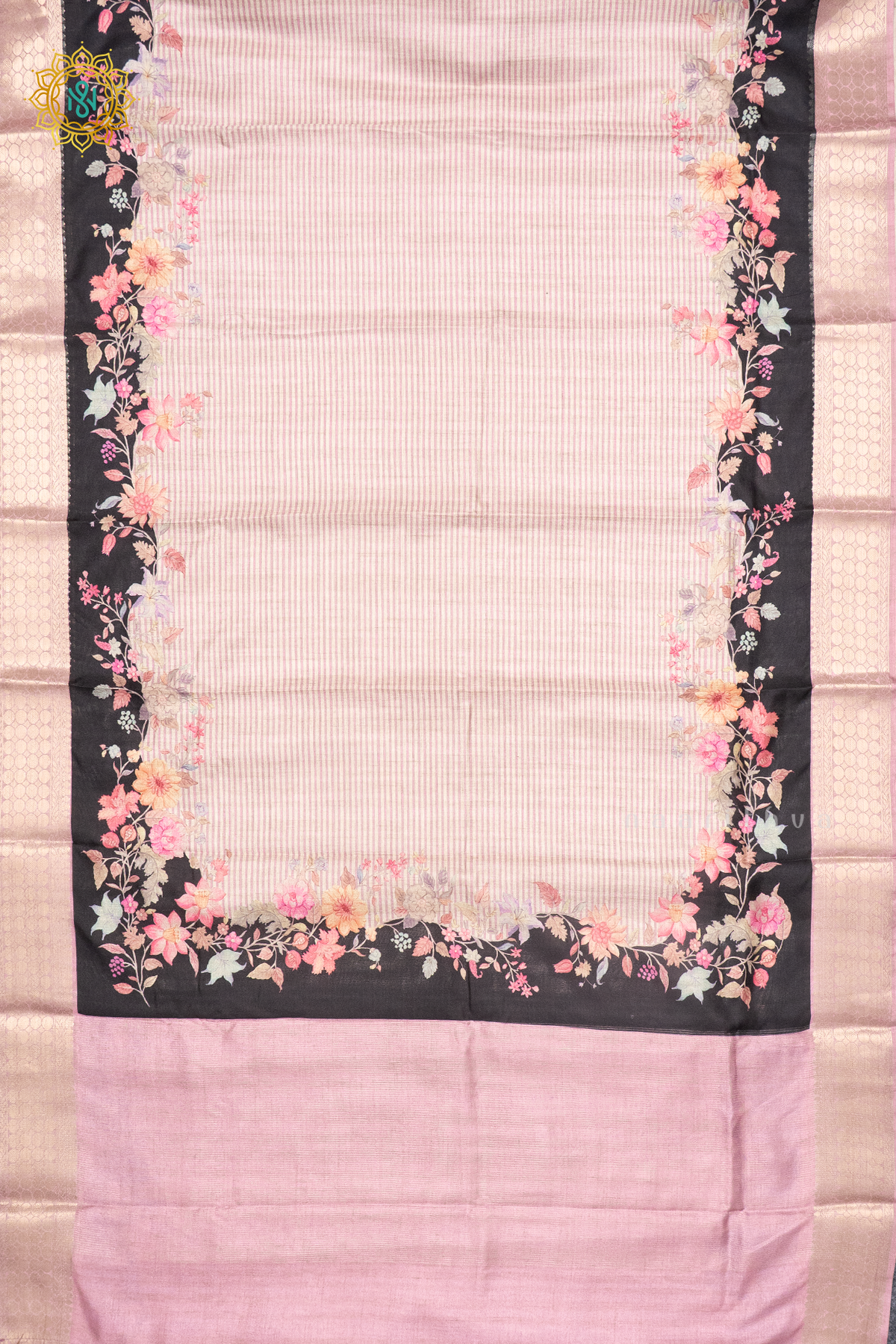 LIGHT PINK WITH BLACK - SEMI TUSSAR