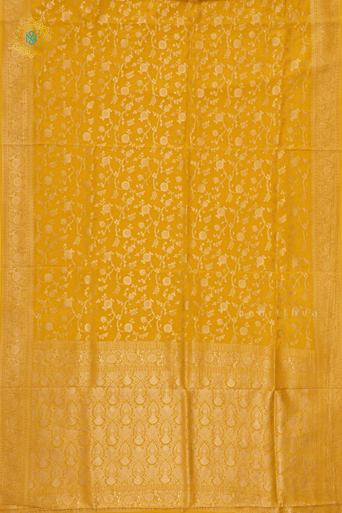 YELLOW - SEMI BANARASI CREPE