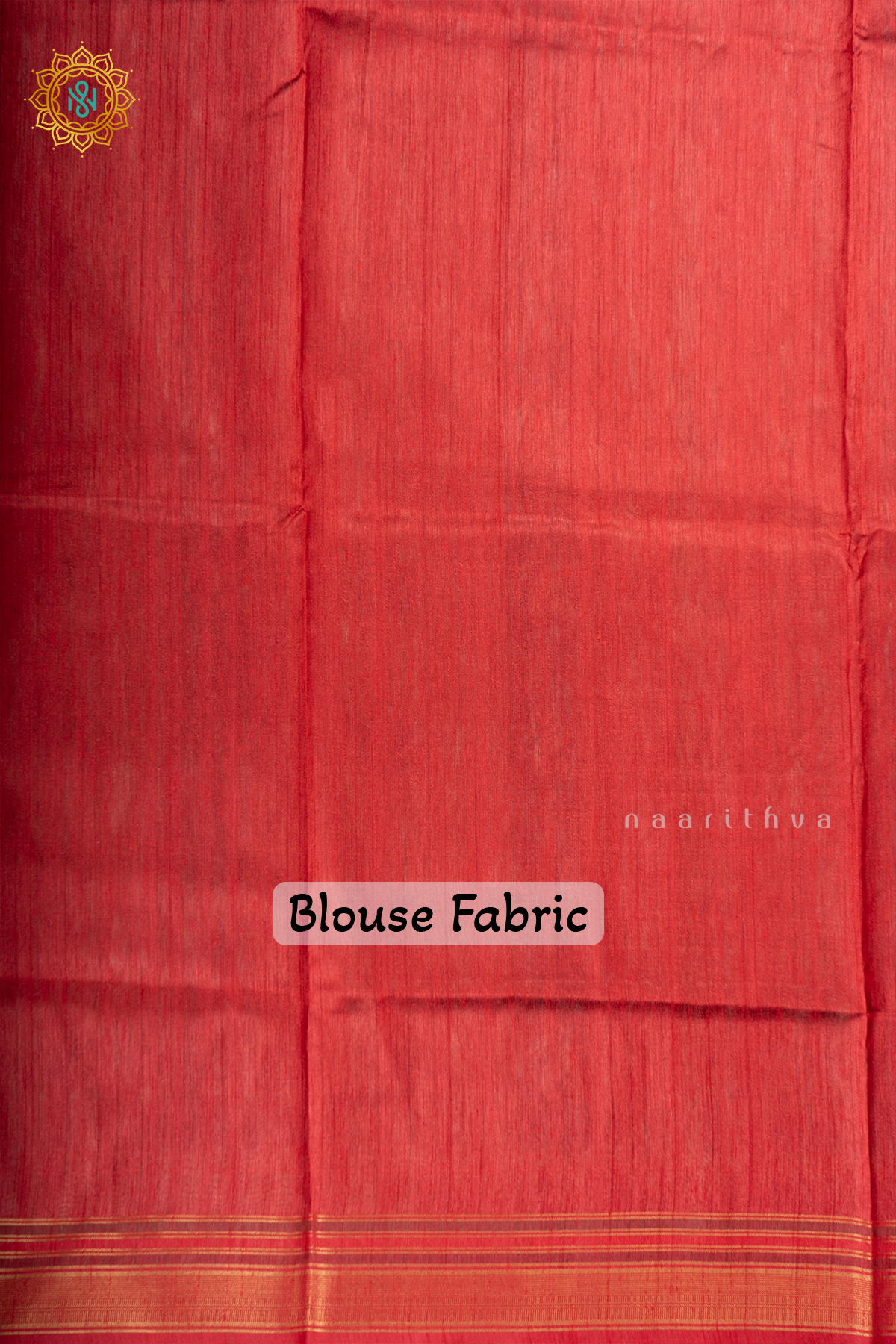 Black With Red Semi Tussar Silk With Printed Body With Zari Border & Pallu