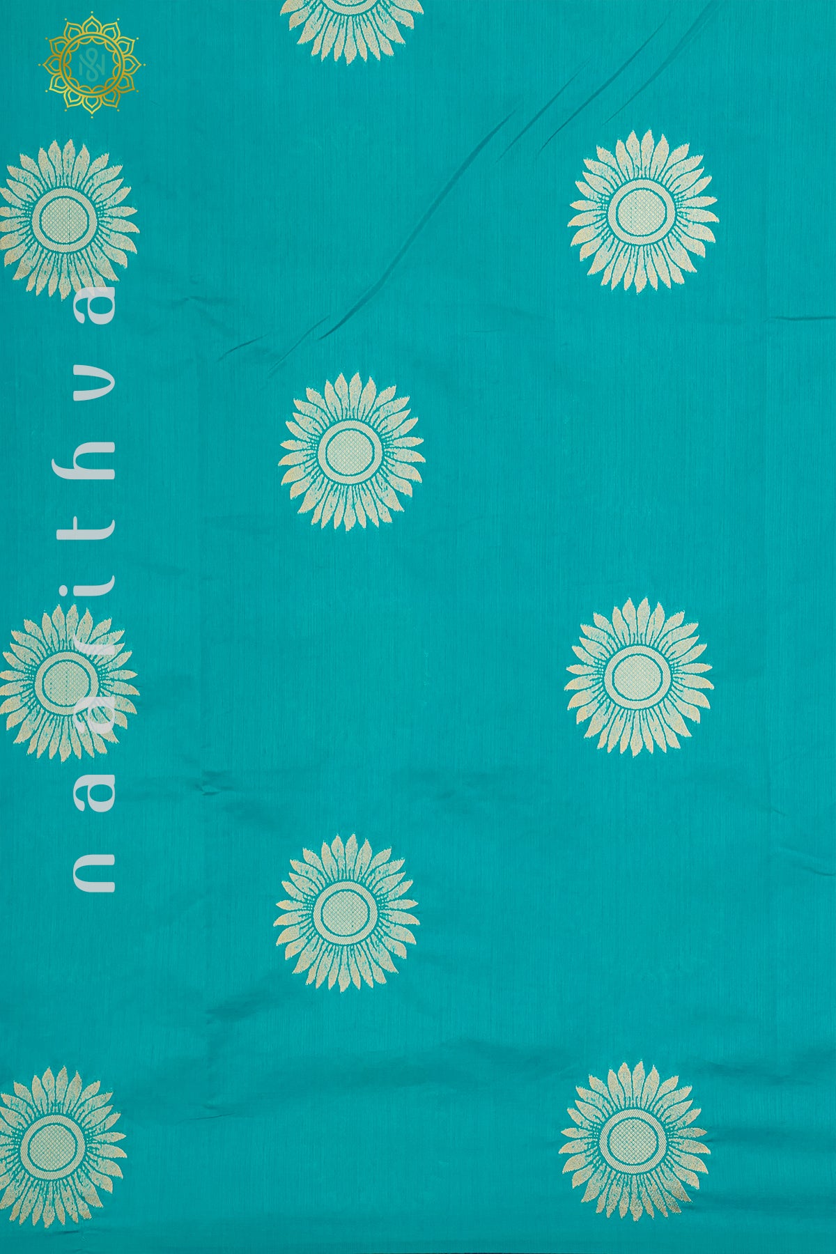 SKY BLUE WITH MAGENTA - RAW SILK