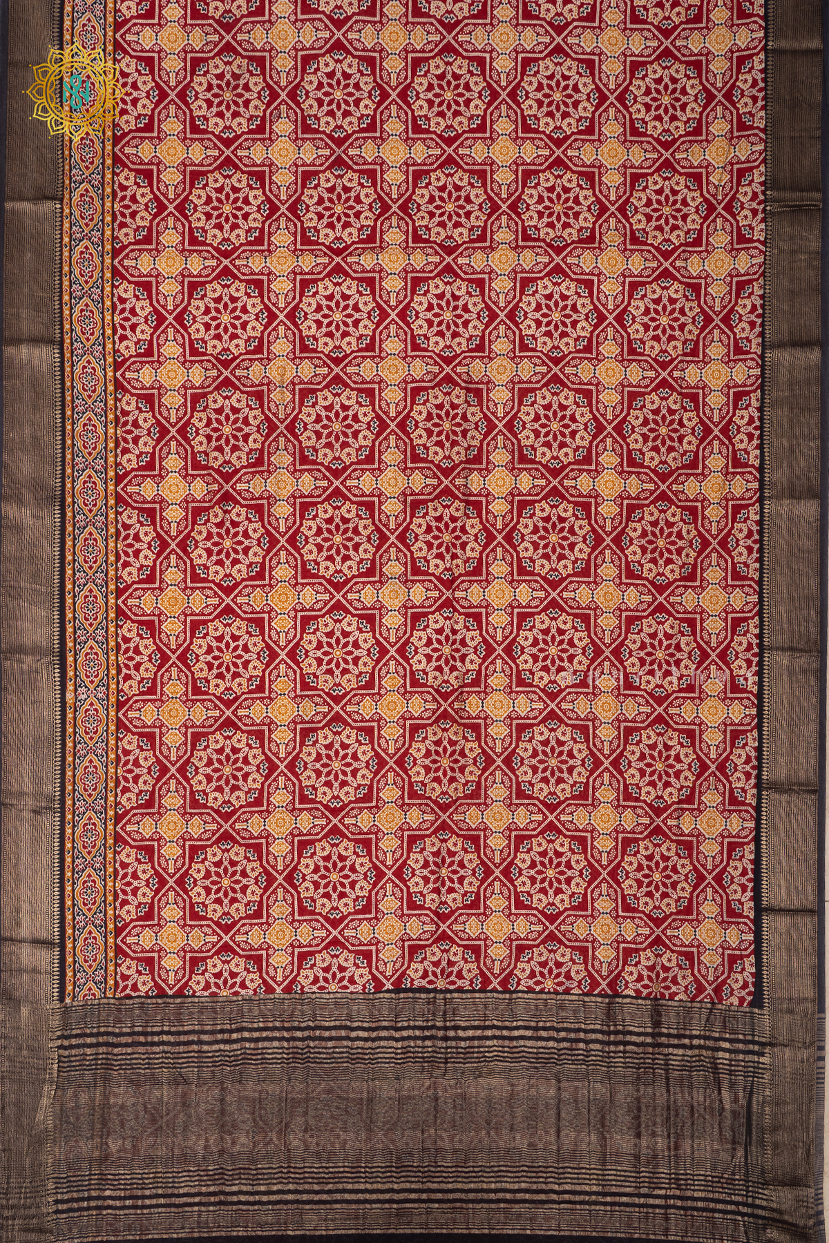 RED WITH BLACK - VISCOSE COTTON