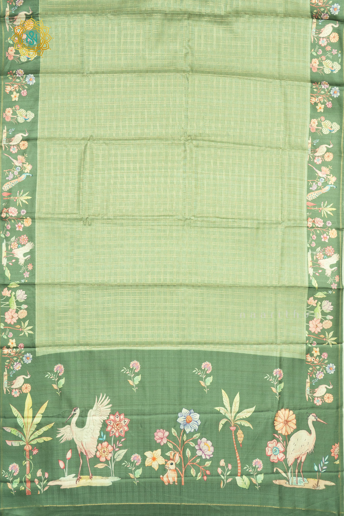 PISTA GREEN WITH GREEN- SEMI TUSSAR