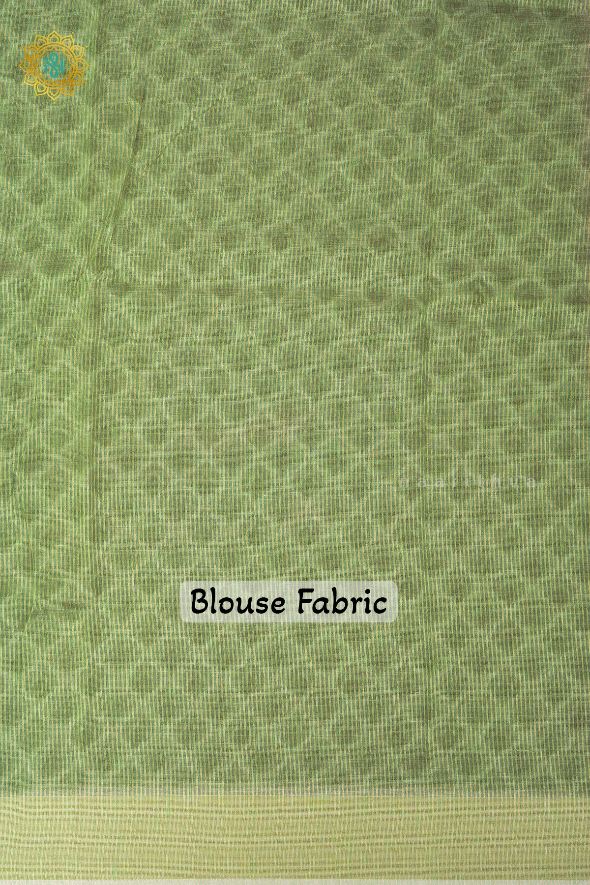 OFF WHITE WITH LIGHT GREEN - LINEN BY COTTON