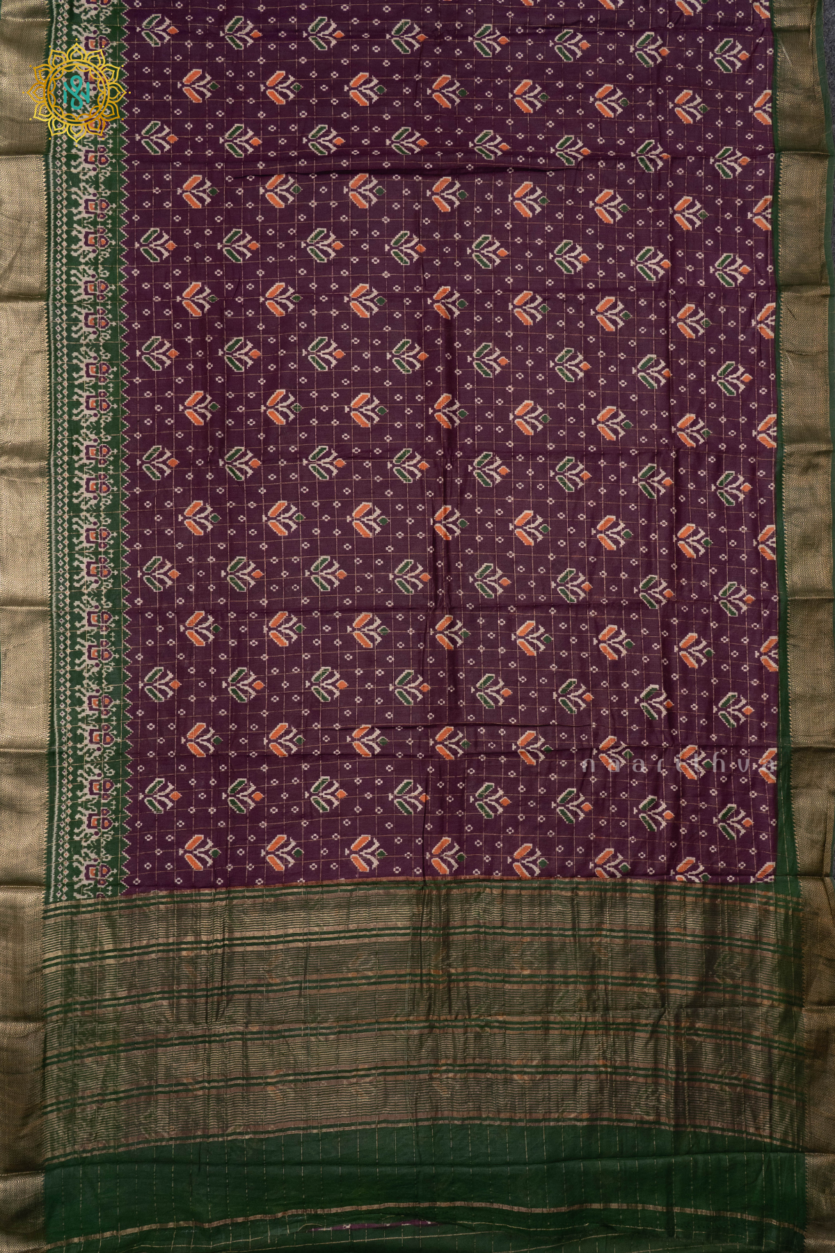 PURPLE WITH GREEN - VISCOSE COTTON
