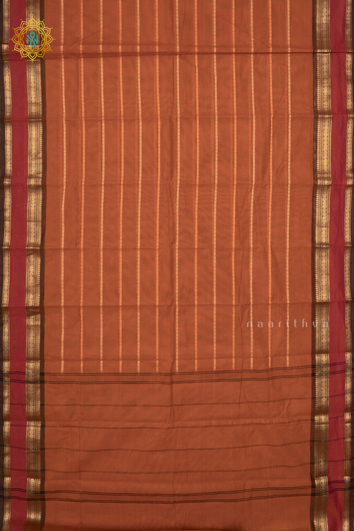 MUSTARD WITH BROWN - CHETTINAD COTTON