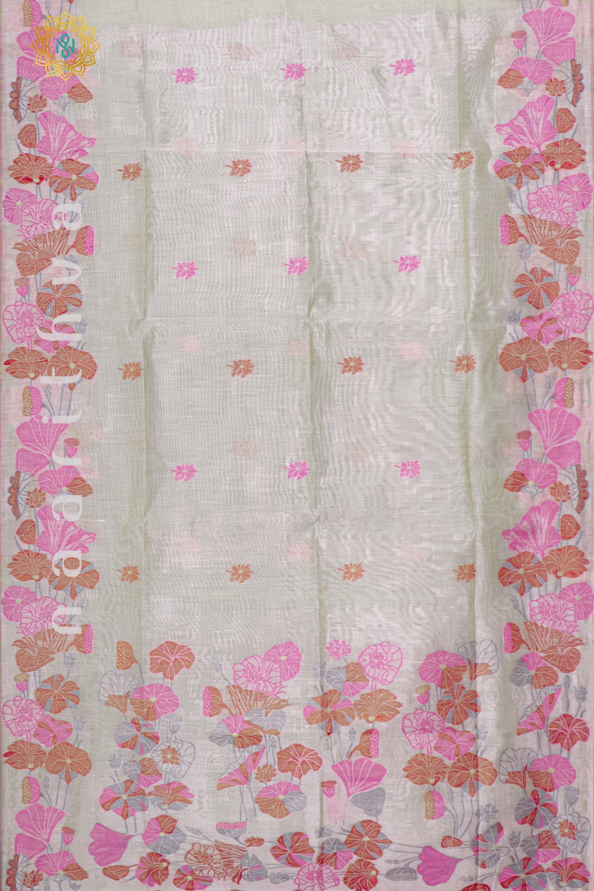 OFF WHITE WITH PINK - MOONGA COTTON