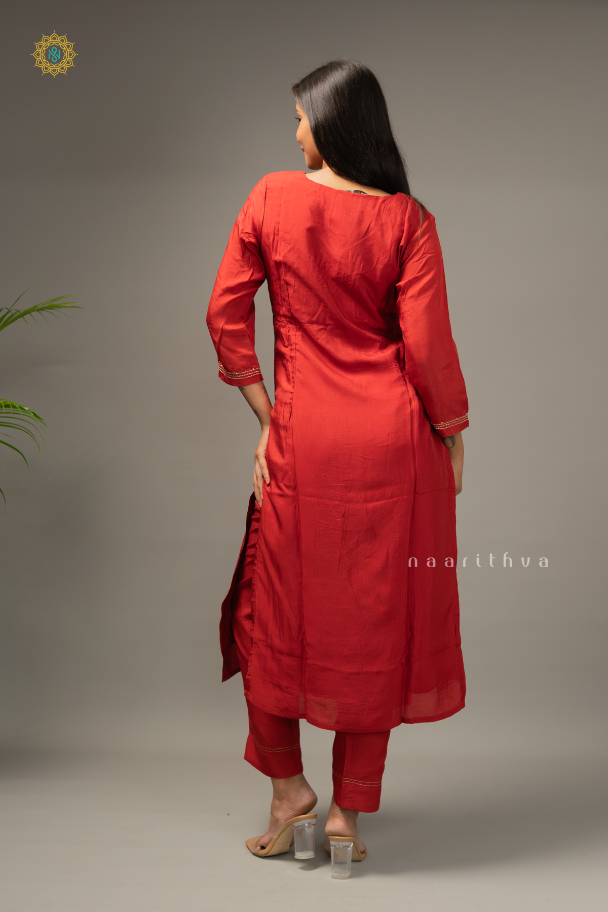 RUST ORANGE - 2PC SALWAR SUIT WITH TOP & BOTTOM