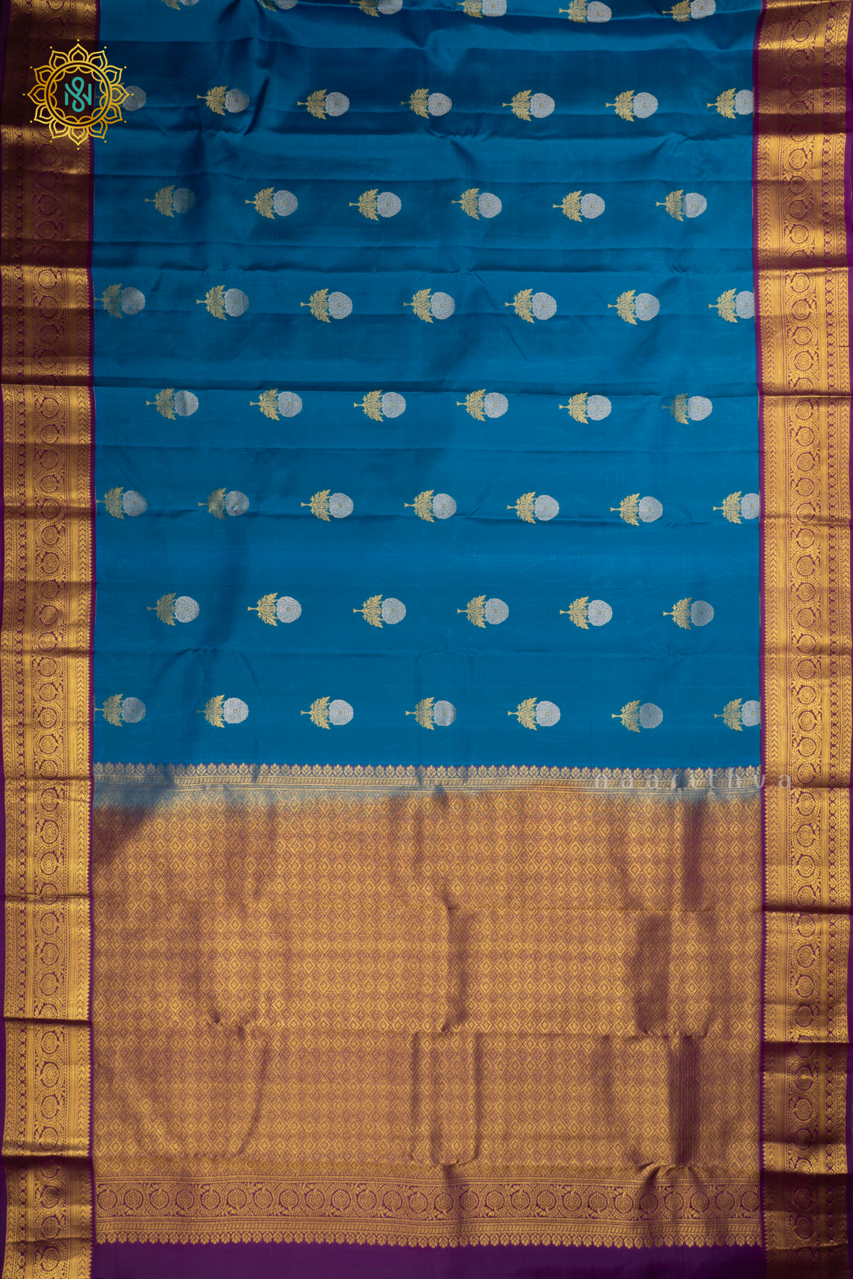 BLUE WITH PURPLE - PURE KANJIVARAM SILK