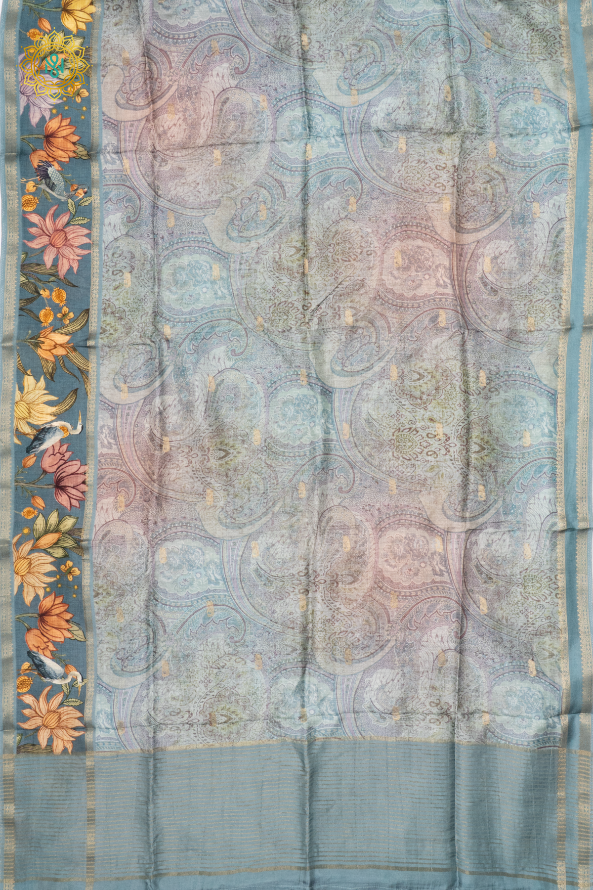 AQUA BLUE - SEMI CREPE SILK