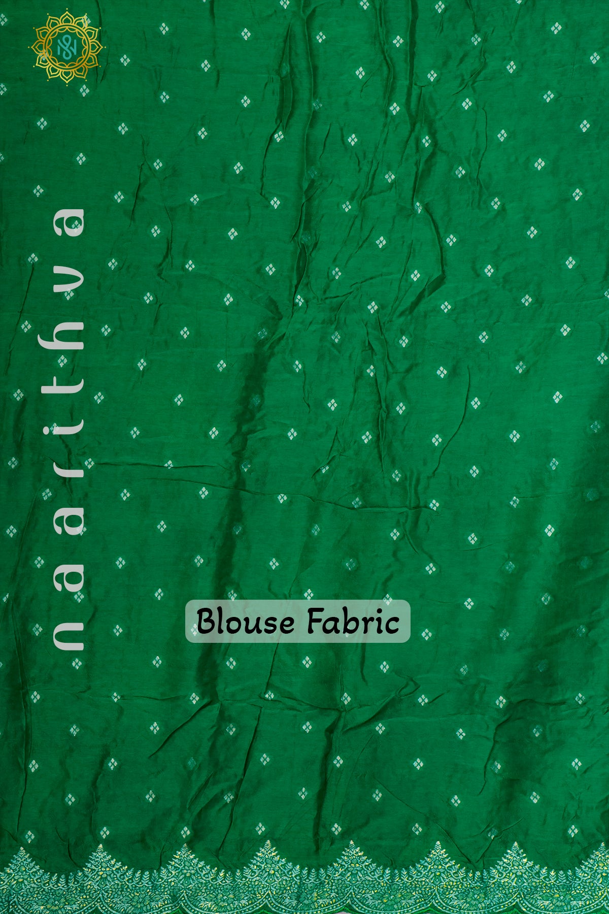 NAVY BLUE WITH GREEN - DOLA SILK