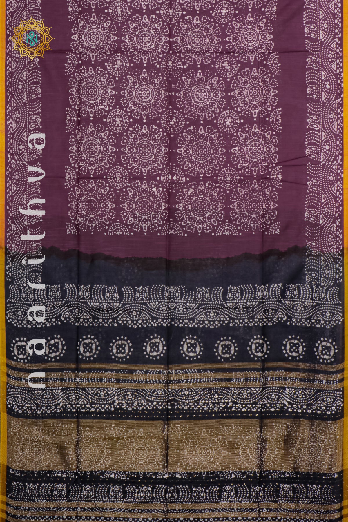 MAROON WITH BLACK - SLUB COTTON