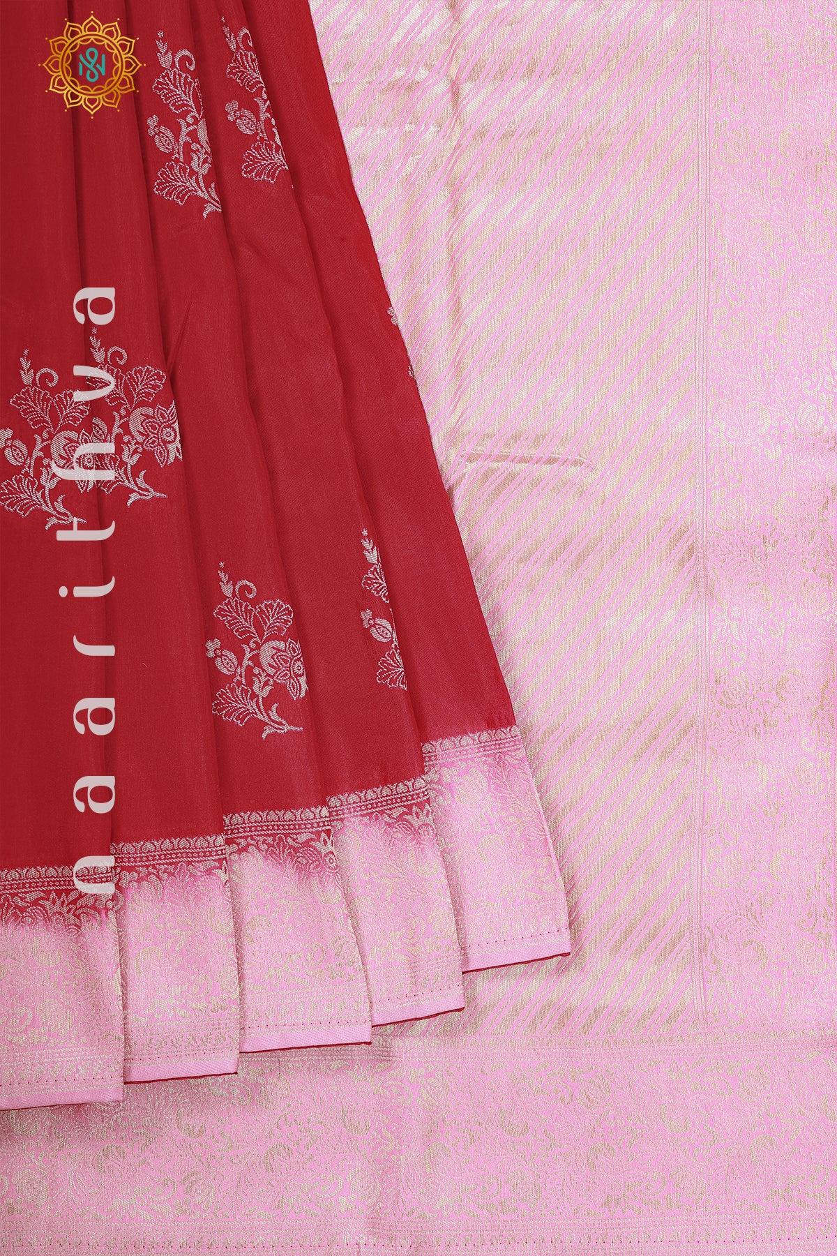 RED WITH PEACH - DOLA SILK