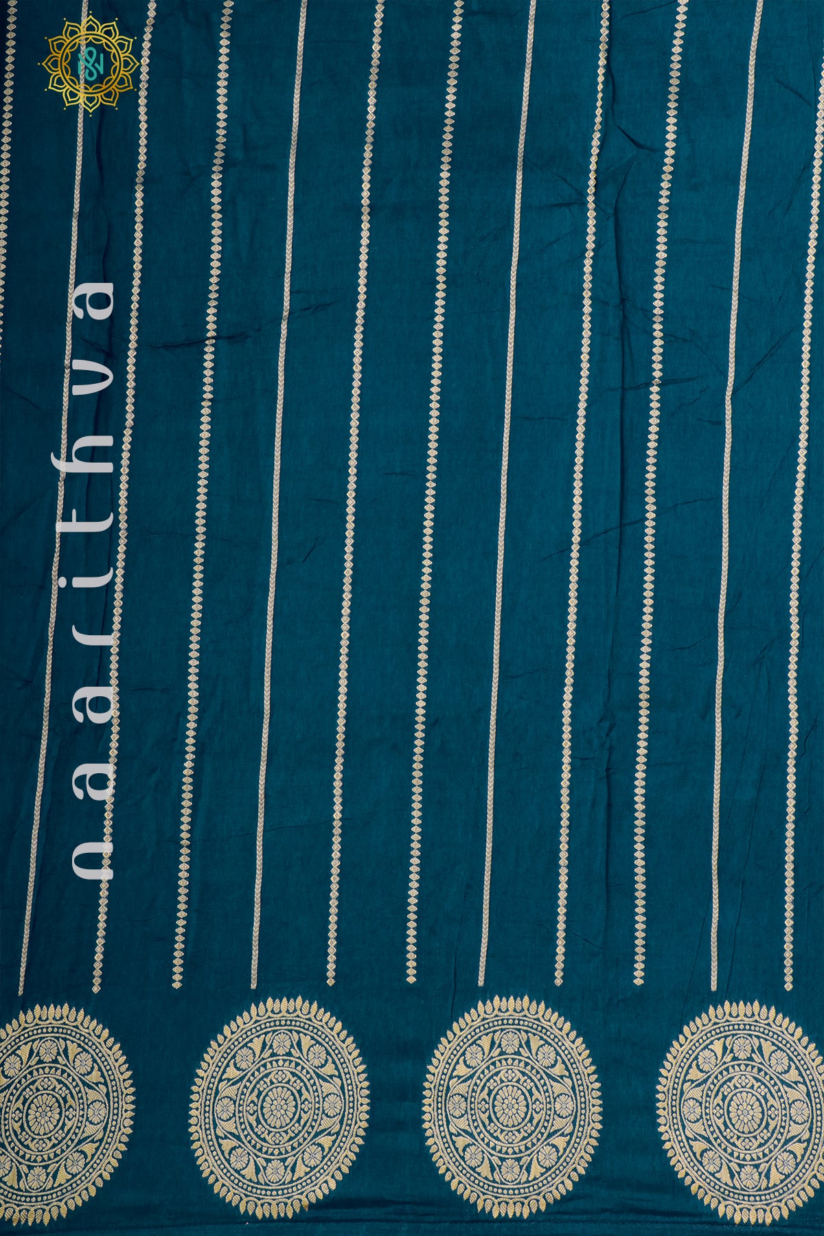 PEACOCK BLUE WITH PINK - DOLA SILK